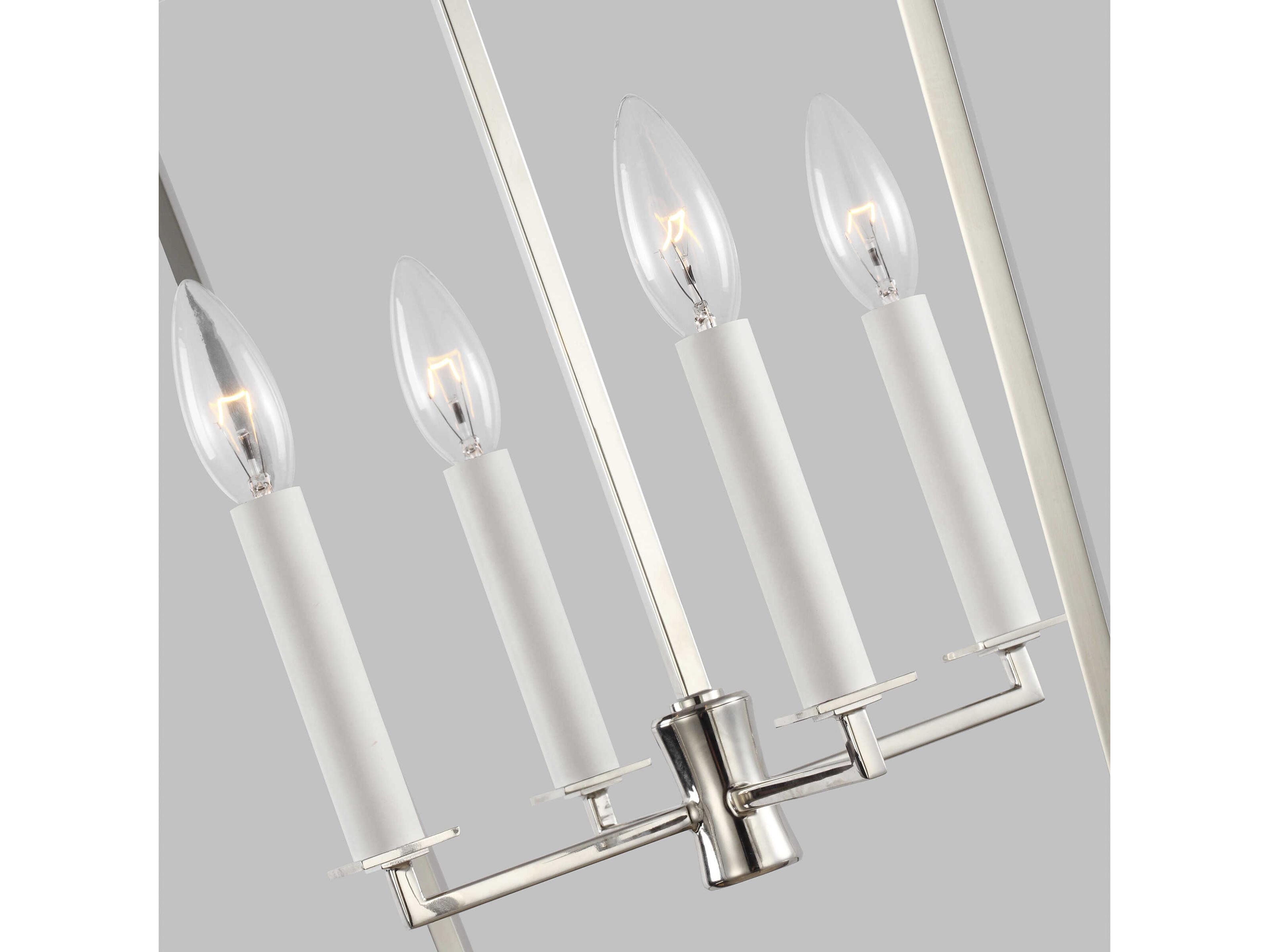 Visual Comfort Studio Southold 4-Light Polished Nickel Lantern Chandelier