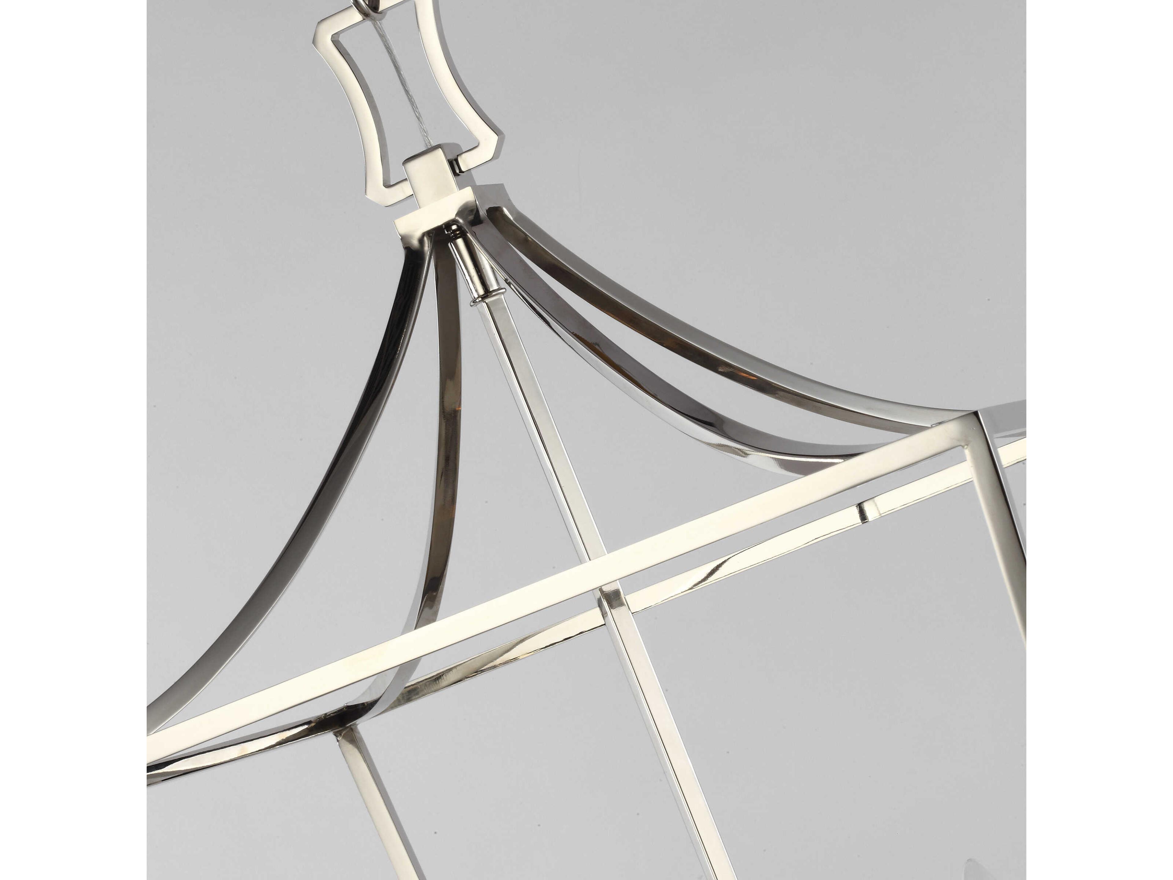 Visual Comfort Studio Southold 4-Light Polished Nickel Lantern Chandelier