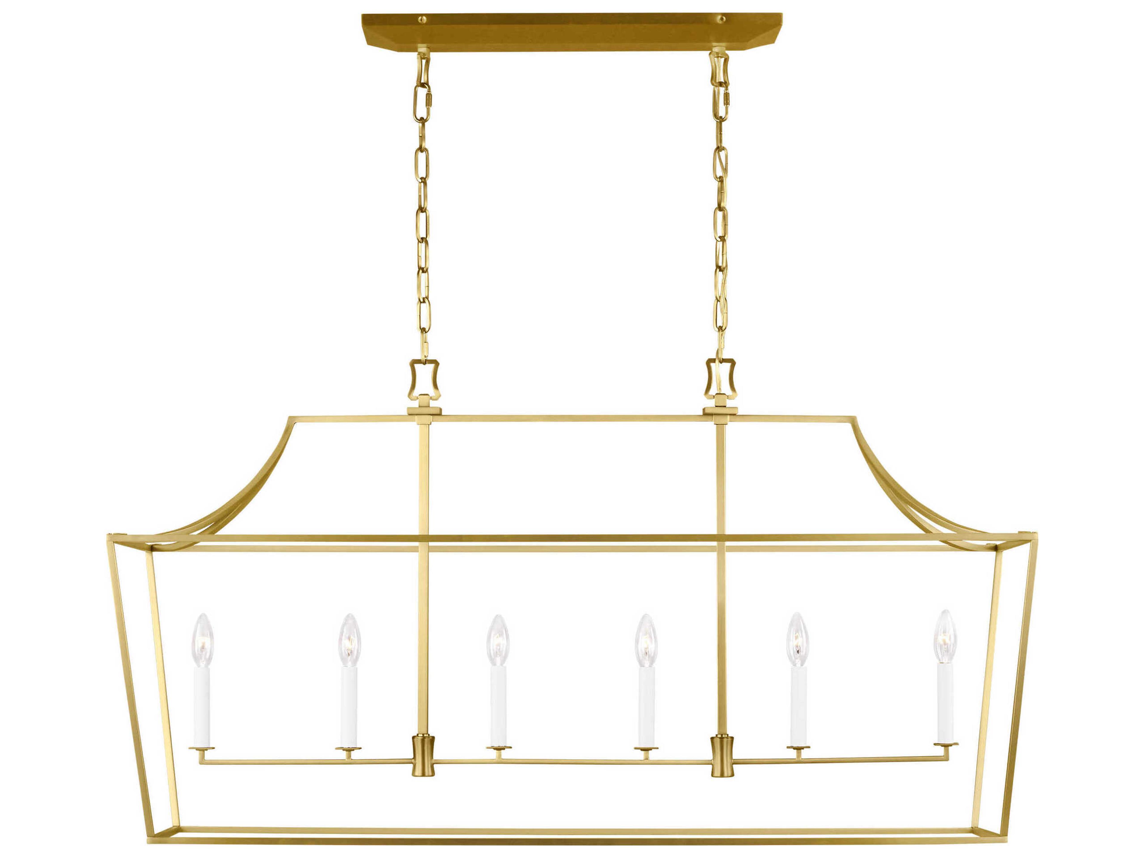 Visual Comfort Studio Southold 6-Light Burnished Brass Lantern Island Pendant