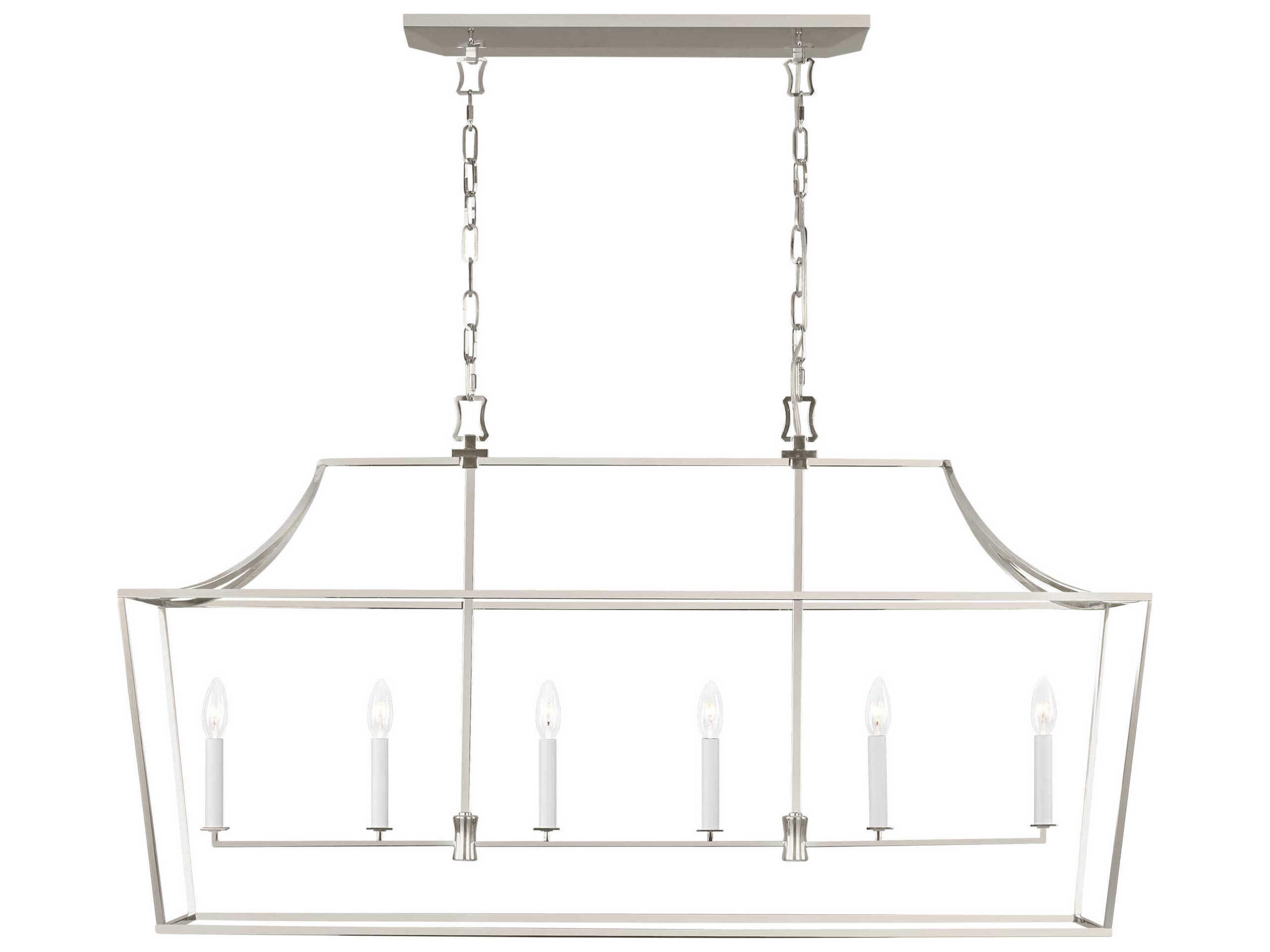Visual Comfort Studio Southold 6-Light Polished Nickel Lantern Island Pendant