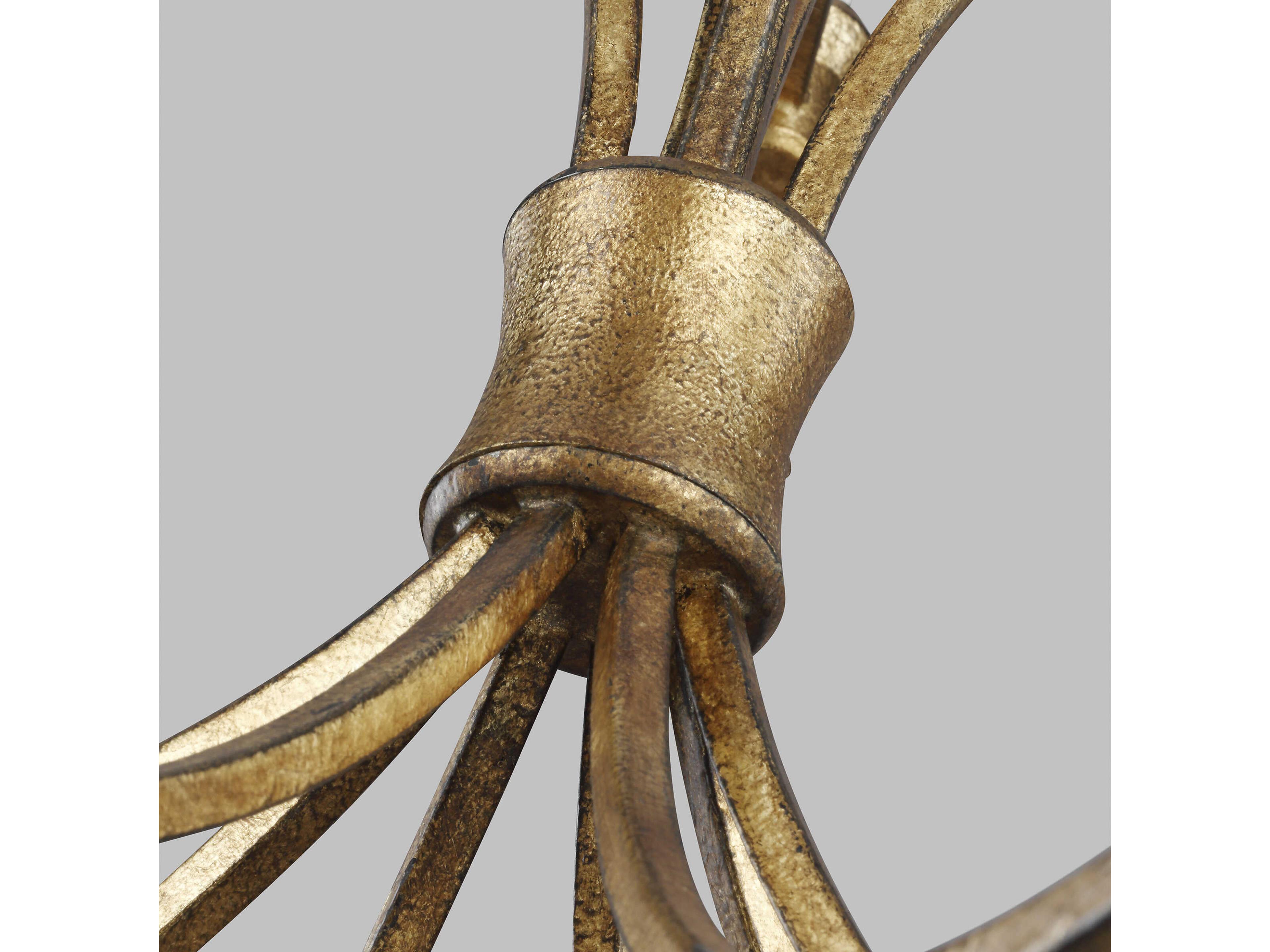 Visual Comfort Studio Westerly 12-Light Antique Gild Gold Traditional Candelabra Tiered Chandelier