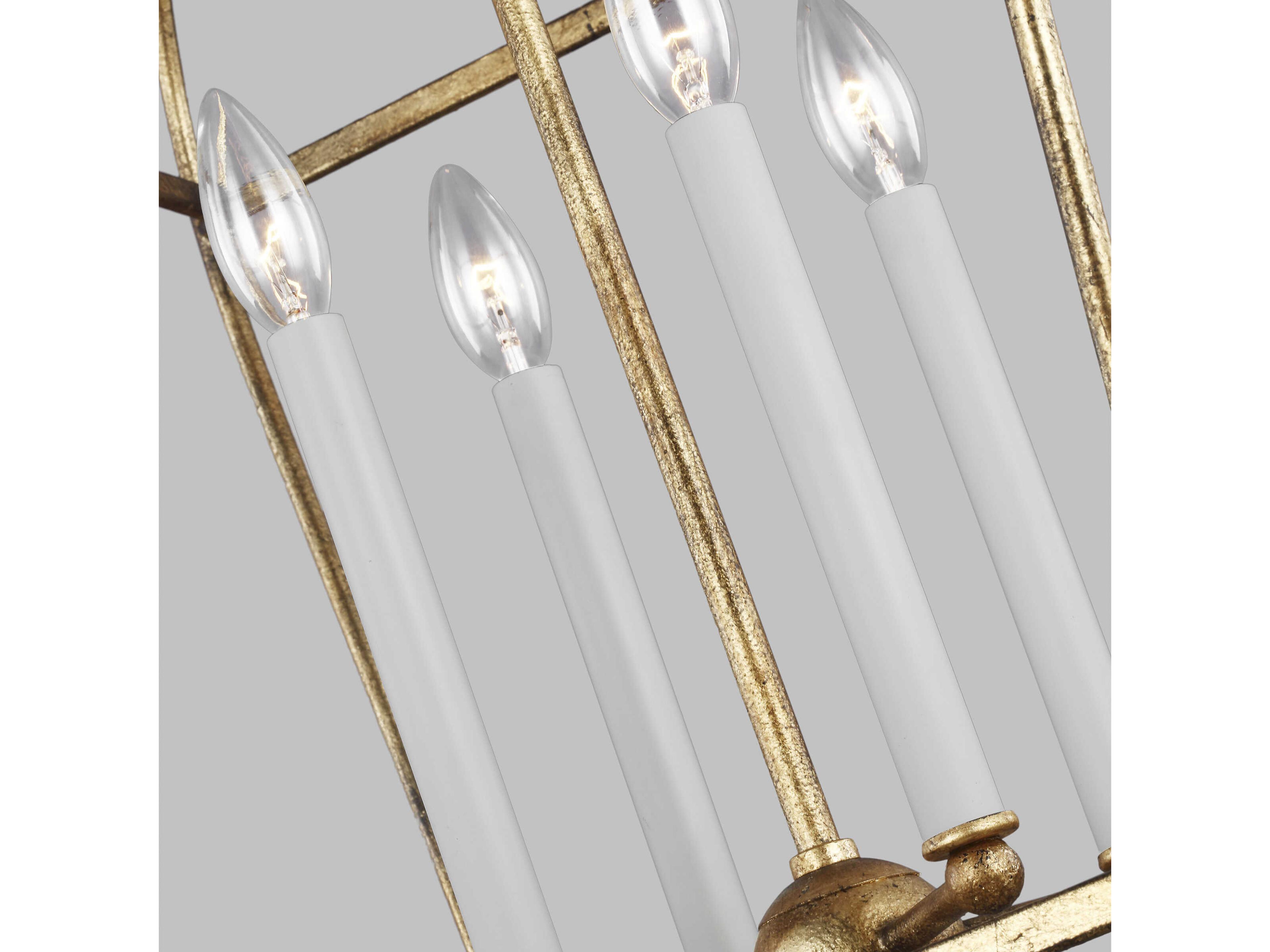 Visual Comfort Studio Stonington 4-Light Antique Gild Gold Lantern Chandelier