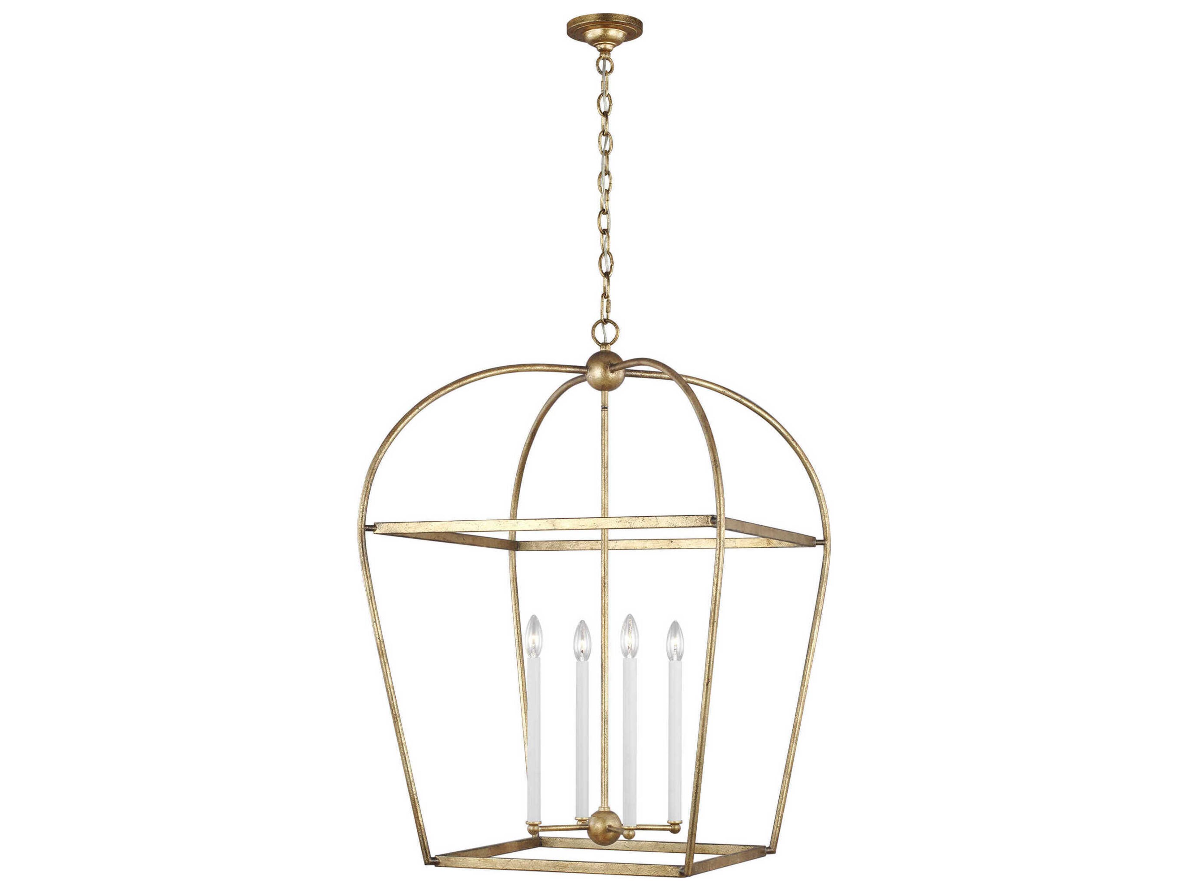 Stonington 4 Light Antique Gild Large Lantern Chandelier