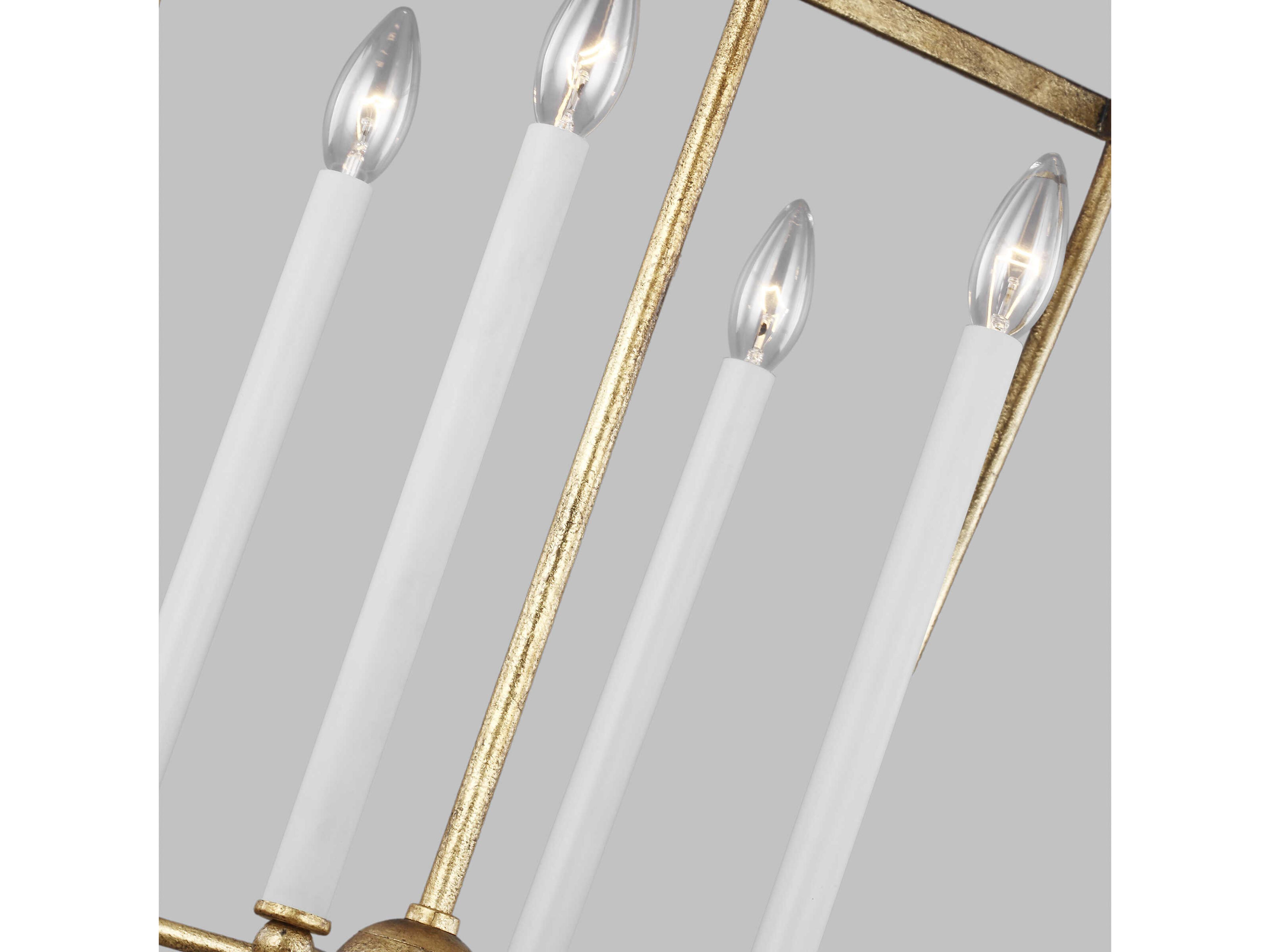 Visual Comfort Studio Stonington 4-Light Antique Gild Gold Lantern Chandelier