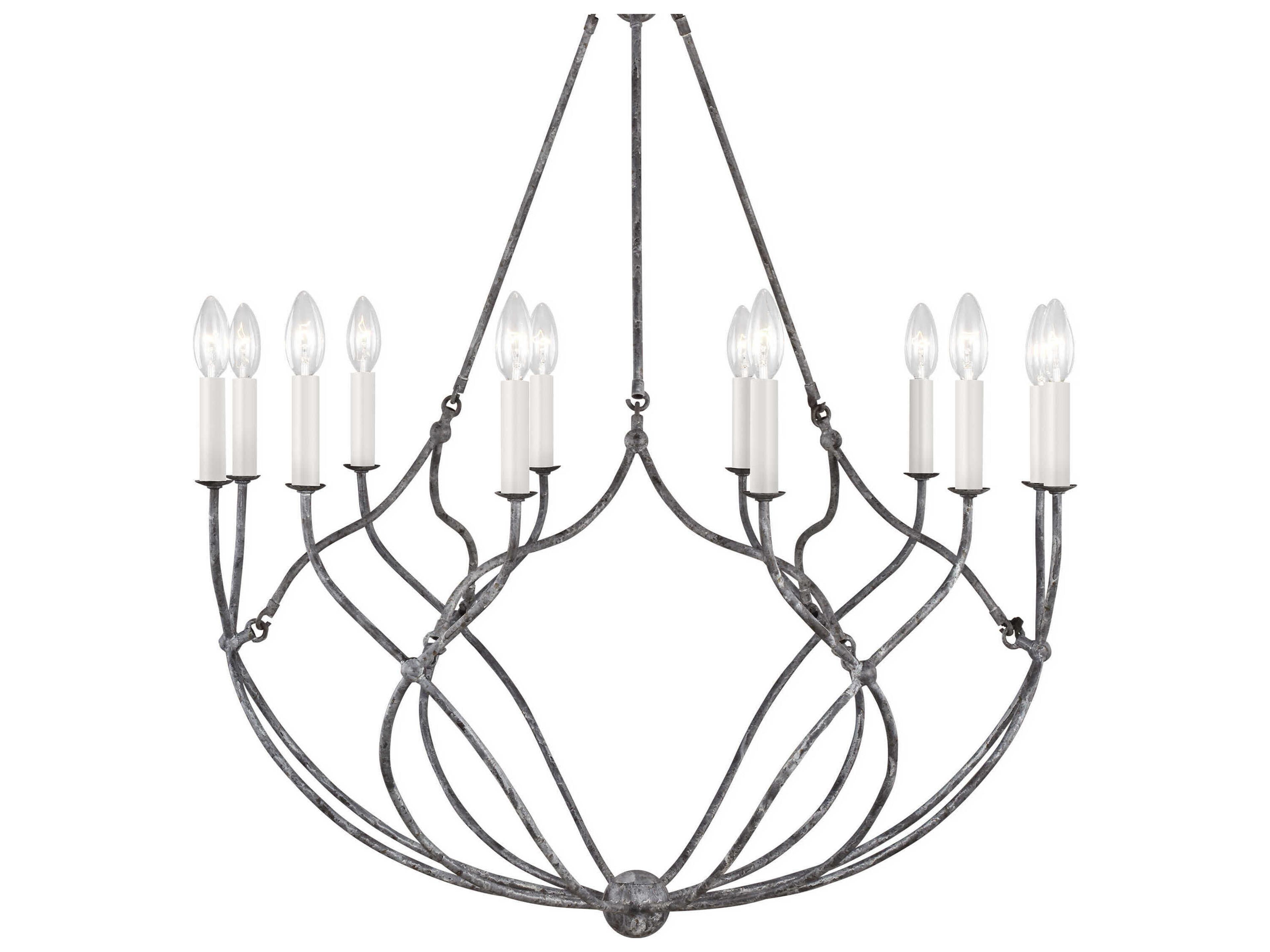 Visual Comfort Studio Richmond 12-Light Weathered Galvanized Gray Chandelier