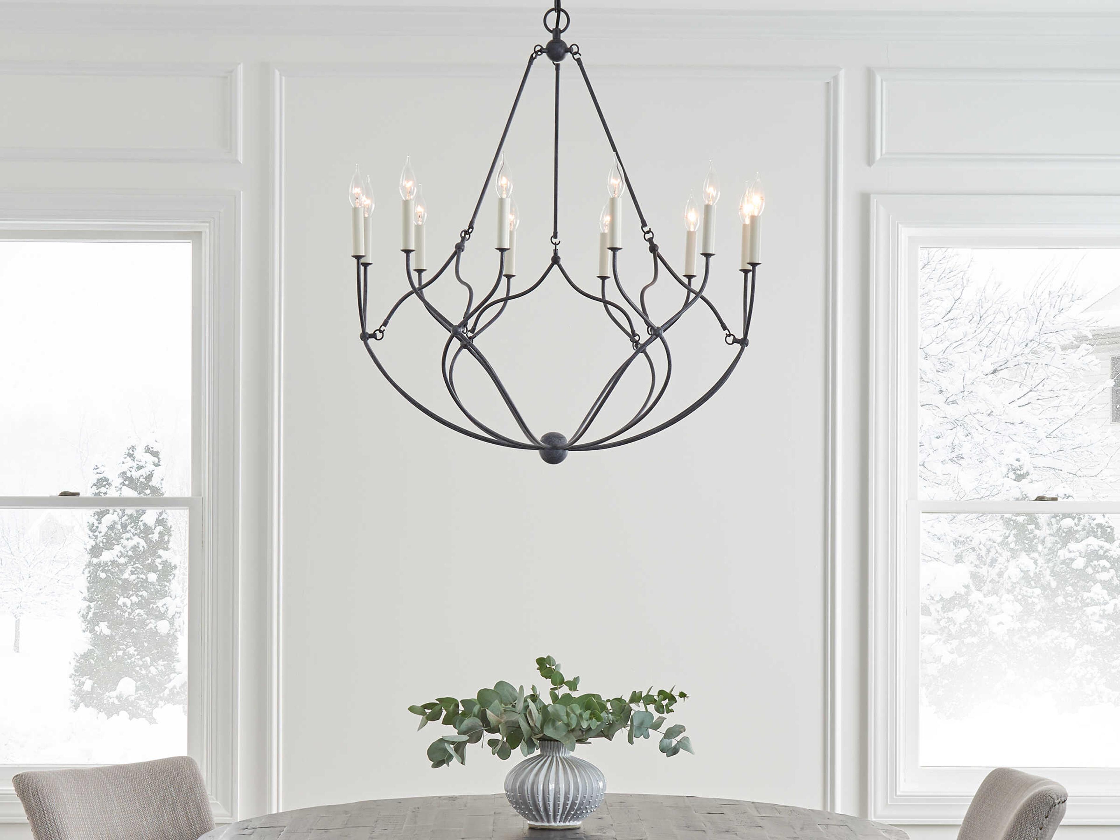 Visual Comfort Studio Richmond 12-Light Weathered Galvanized Gray Chandelier