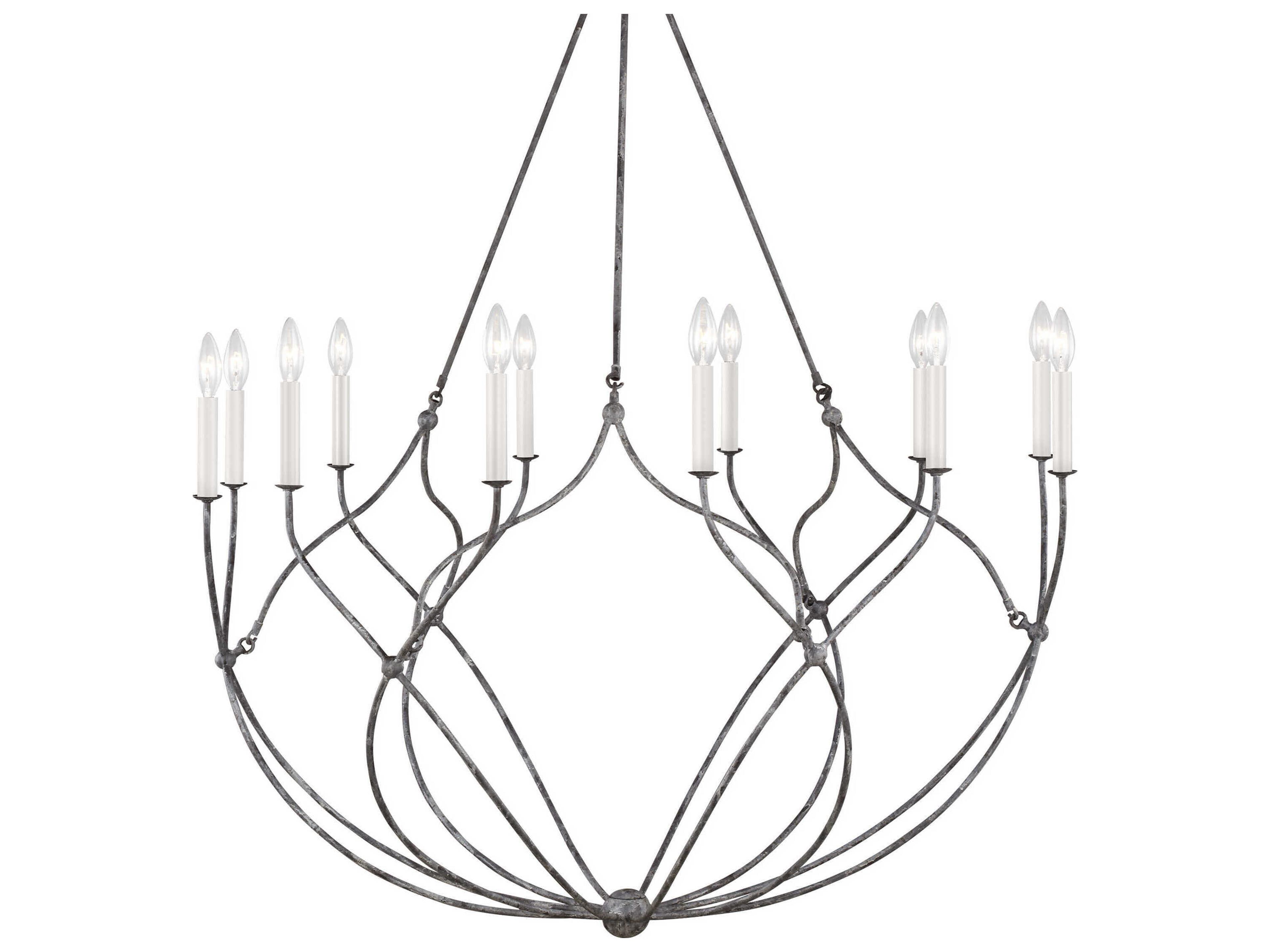 Visual Comfort Studio Richmond 12-Light Weathered Galvanized Gray Chandelier
