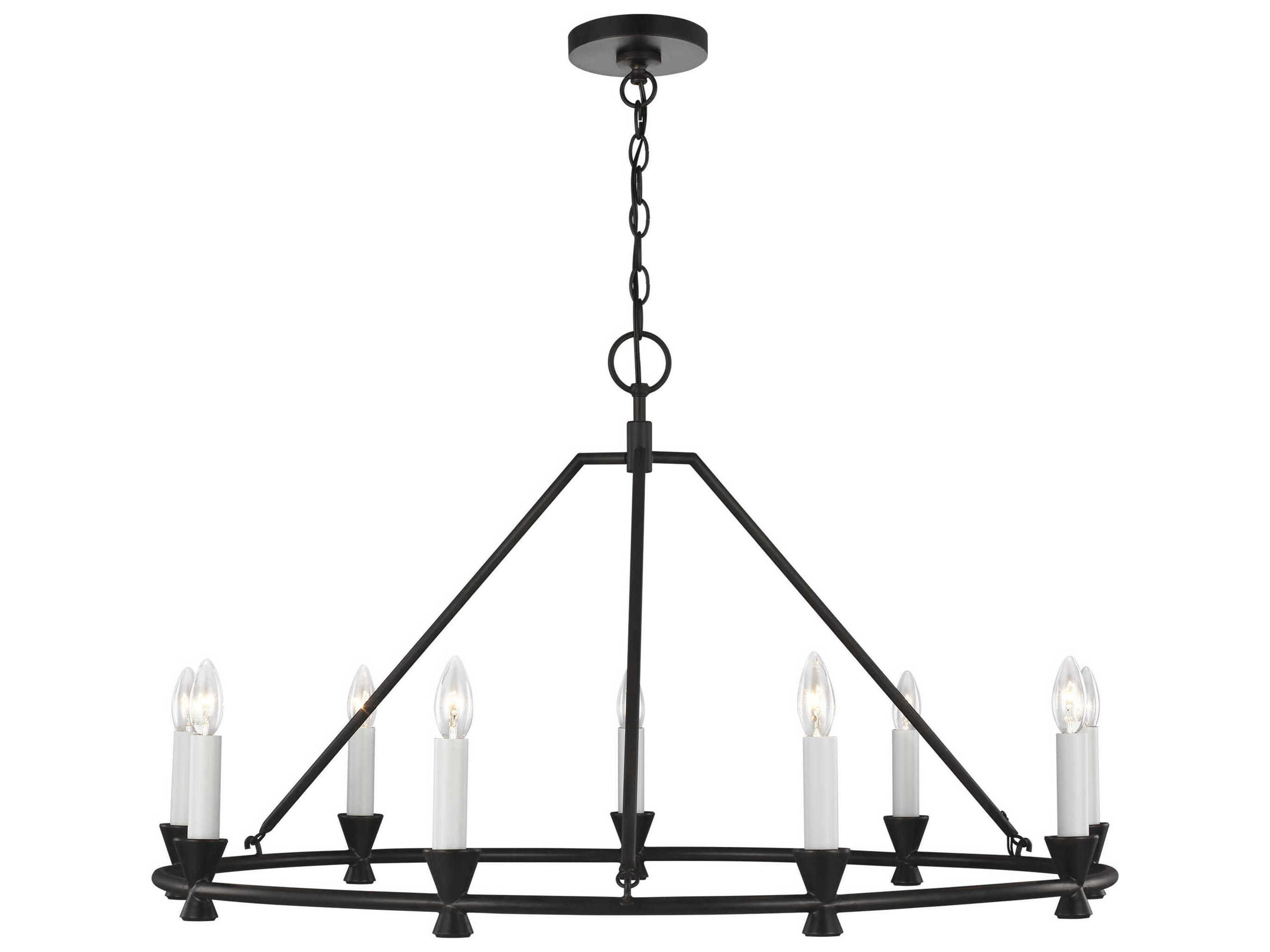 Keystone 9-Light Medium Chandelier in Aged Iron