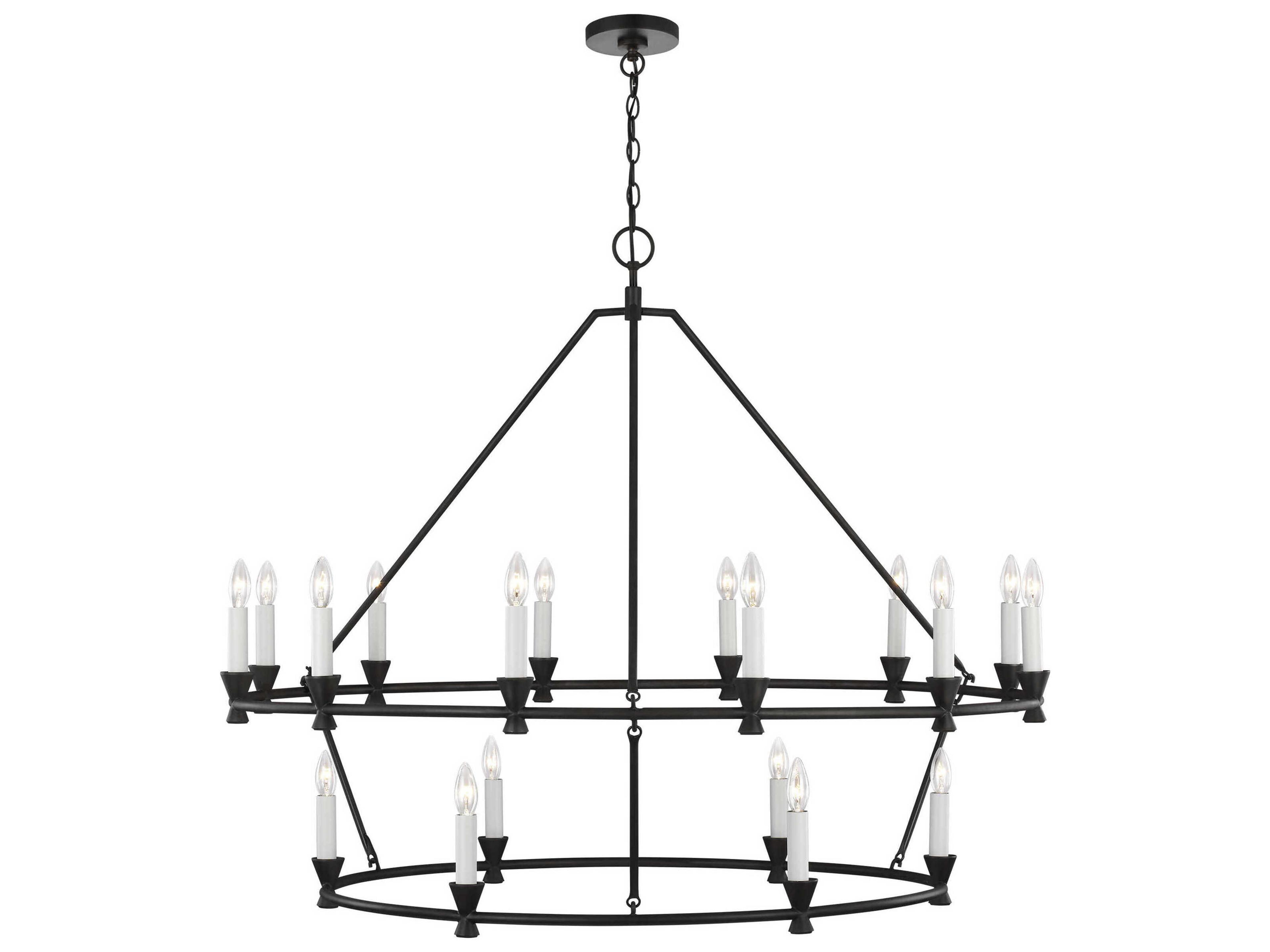 Keystone 18-Light Aged Iron Tiered Chandelier