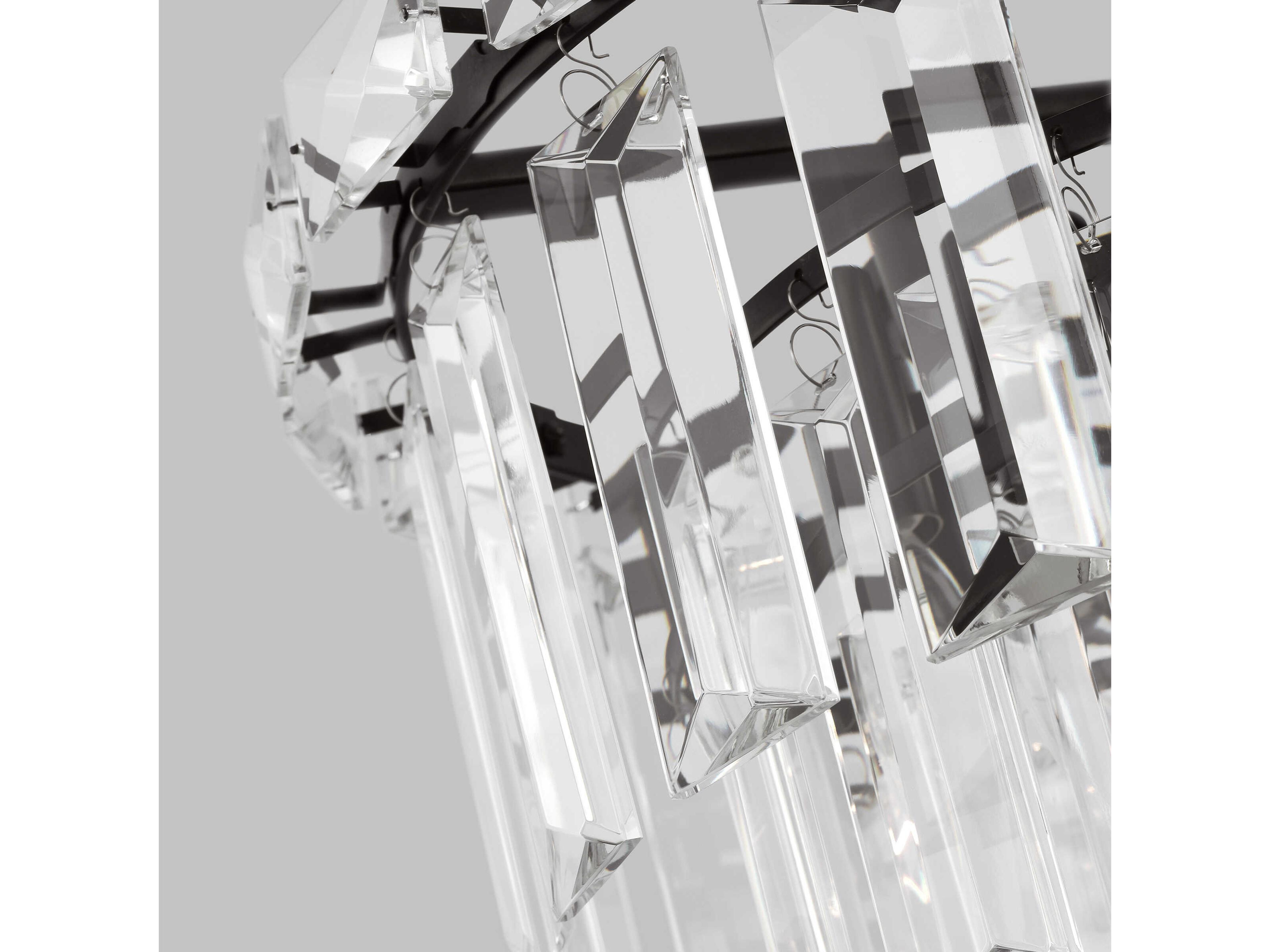 Visual Comfort Studio Arden 4-Light Aged Iron Black Tiered Chandelier