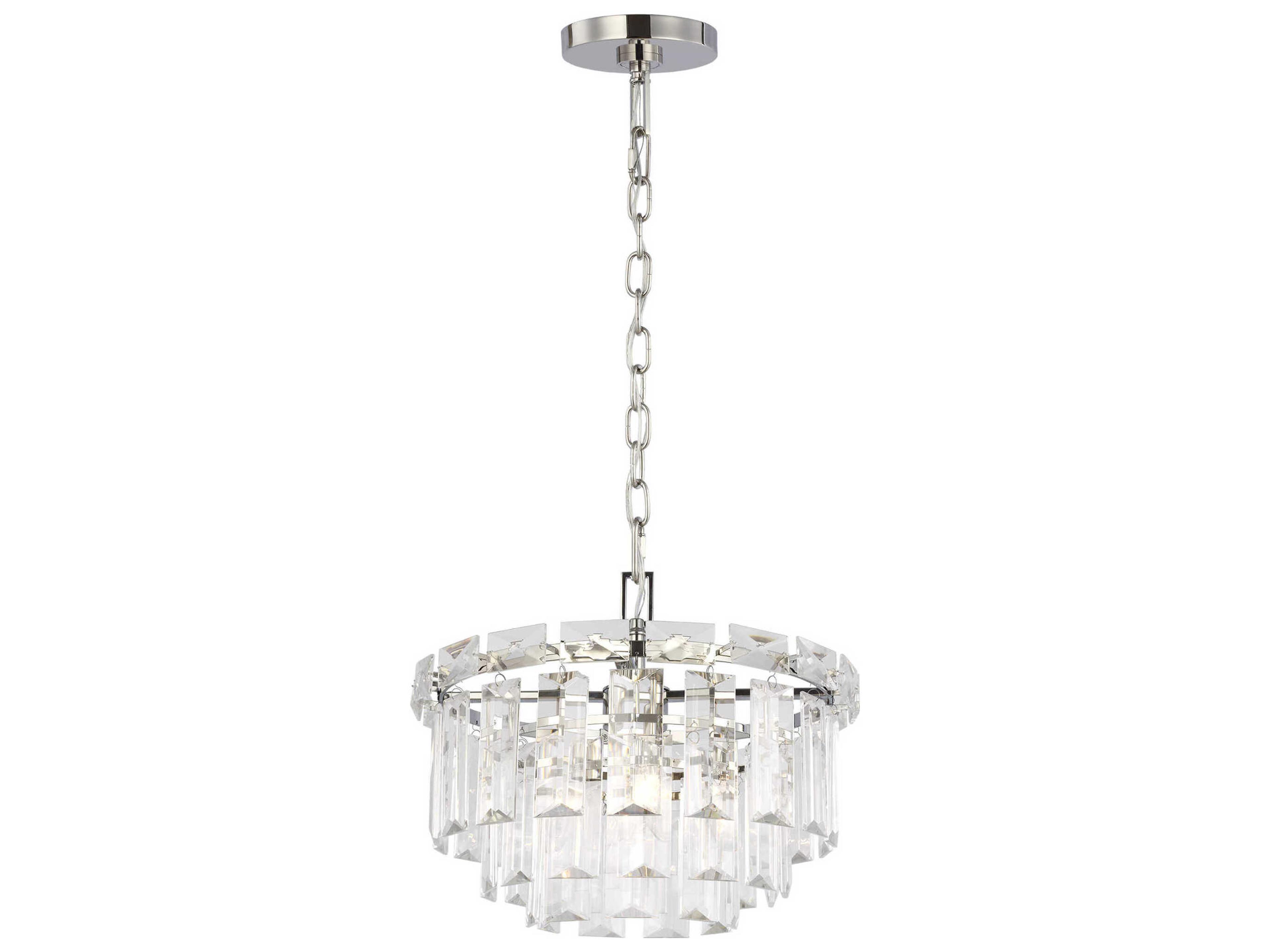 Visual Comfort Studio Arden 4-Light Polished Nickel Tiered Chandelier
