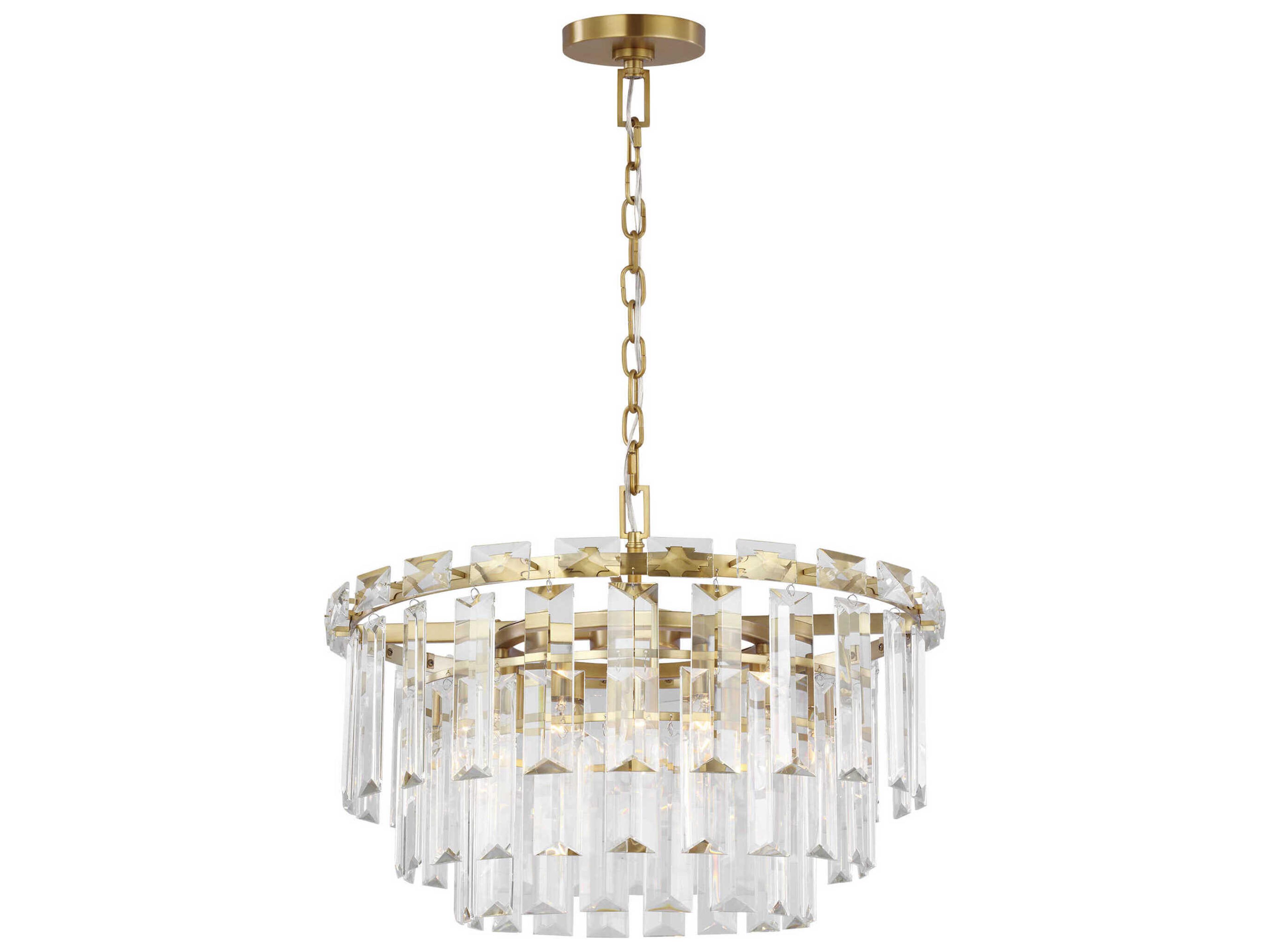 Visual Comfort Studio Arden 10-Light Burnished Brass Tiered Chandelier
