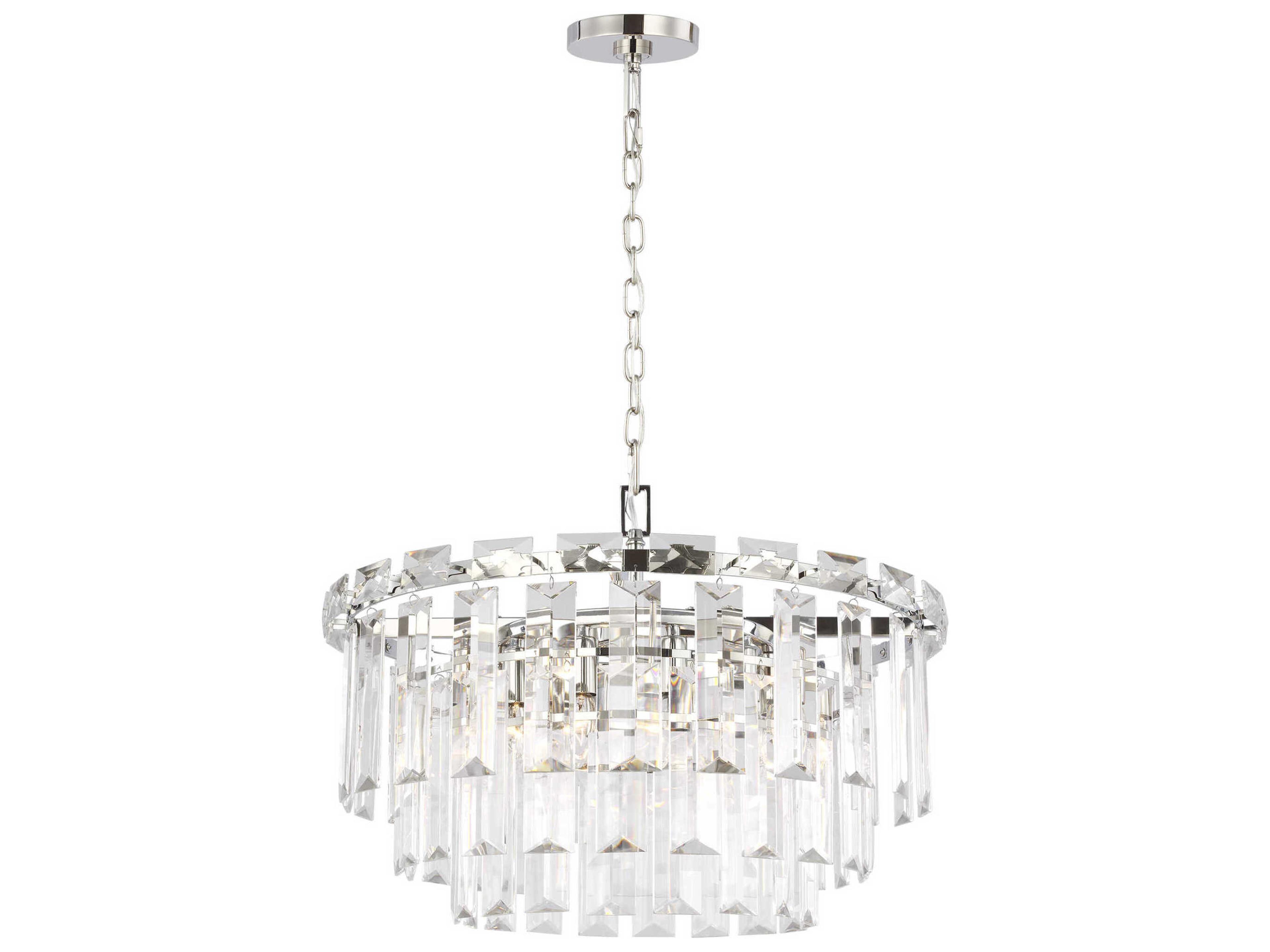 Visual Comfort Studio Arden 10-Light Polished Nickel Tiered Chandelier
