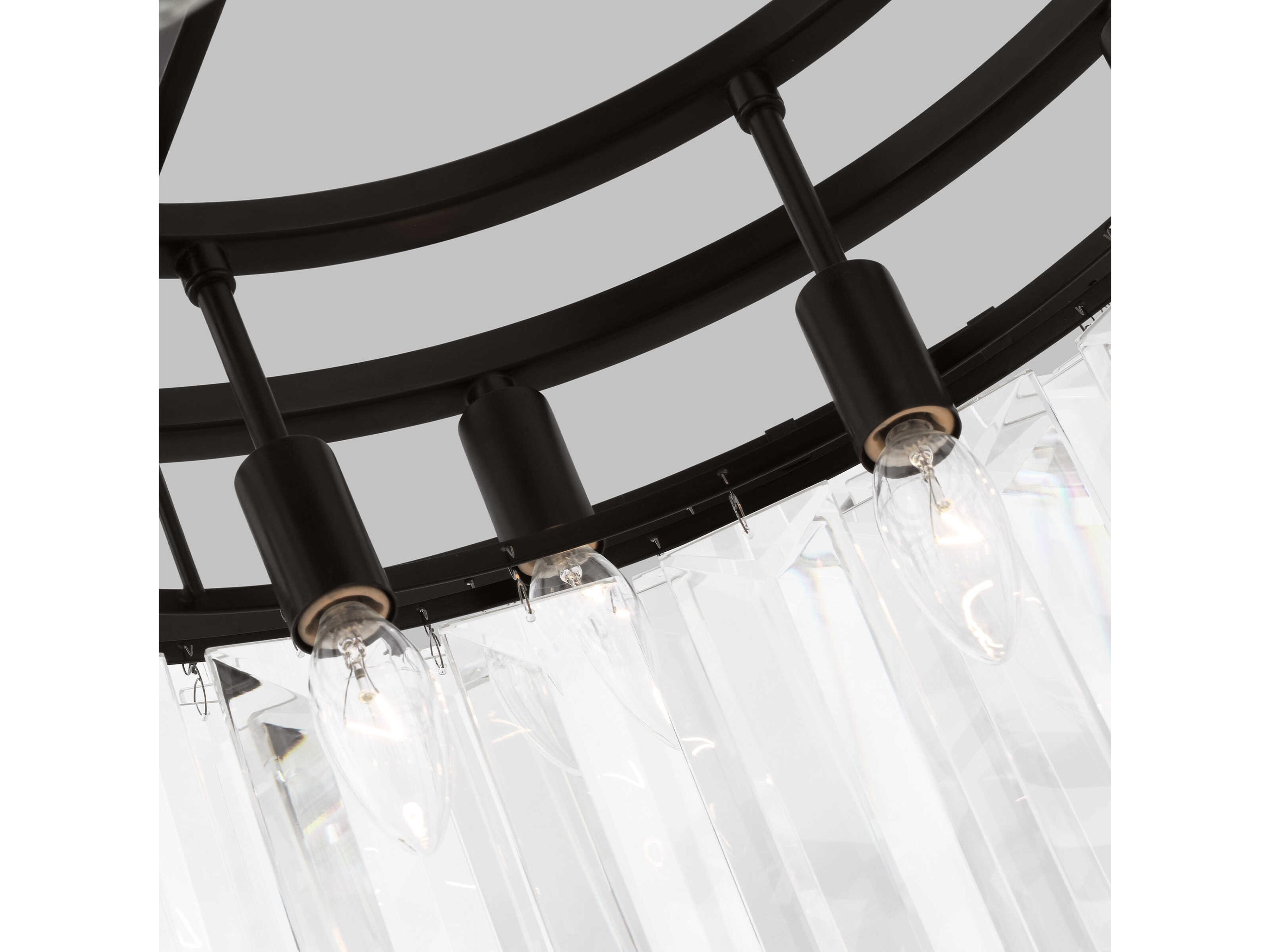 Visual Comfort Studio Arden 16-Light Aged Iron Black Tiered Chandelier