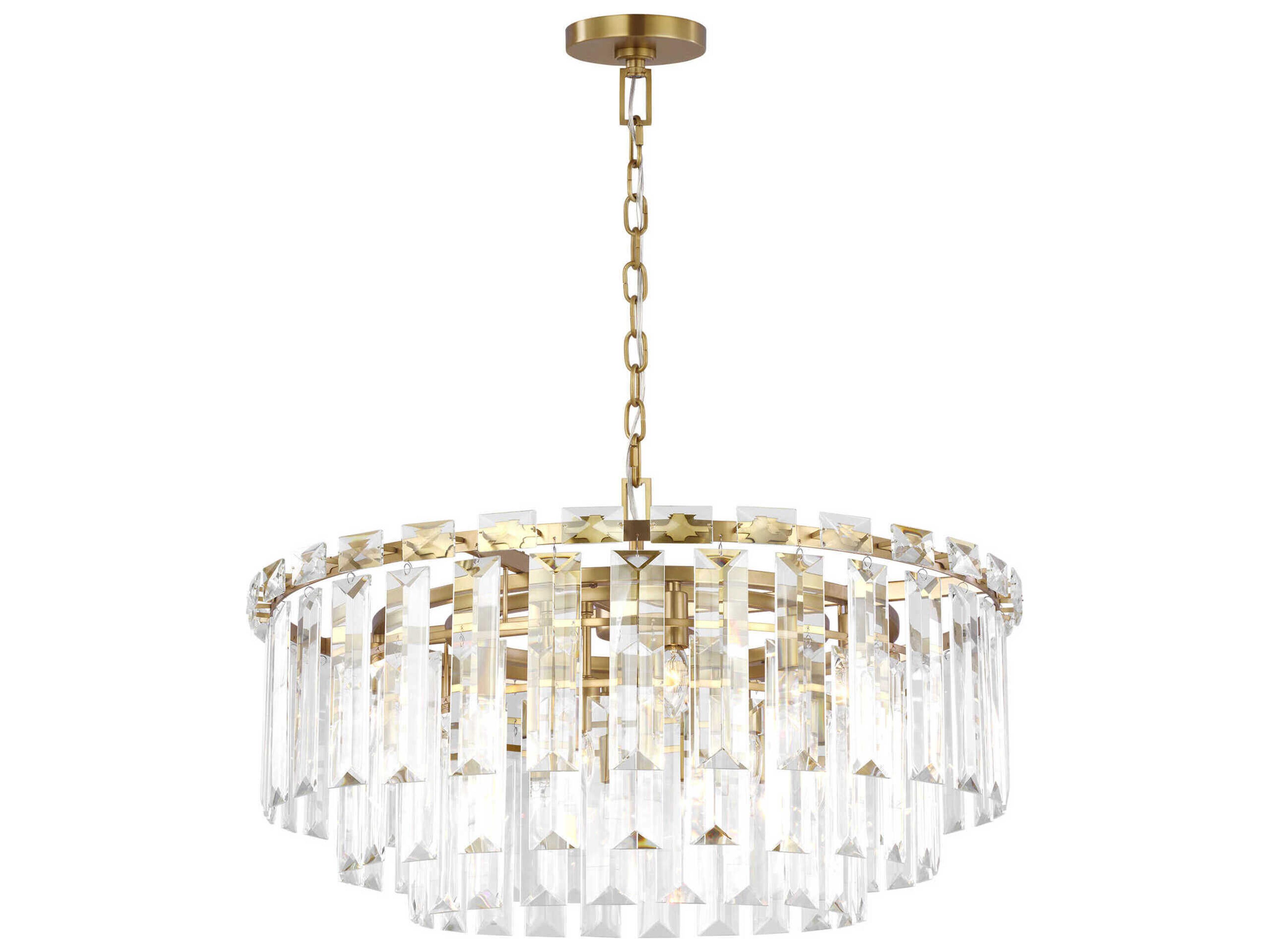 Visual Comfort Studio Arden 16-Light Burnished Brass Tiered Chandelier