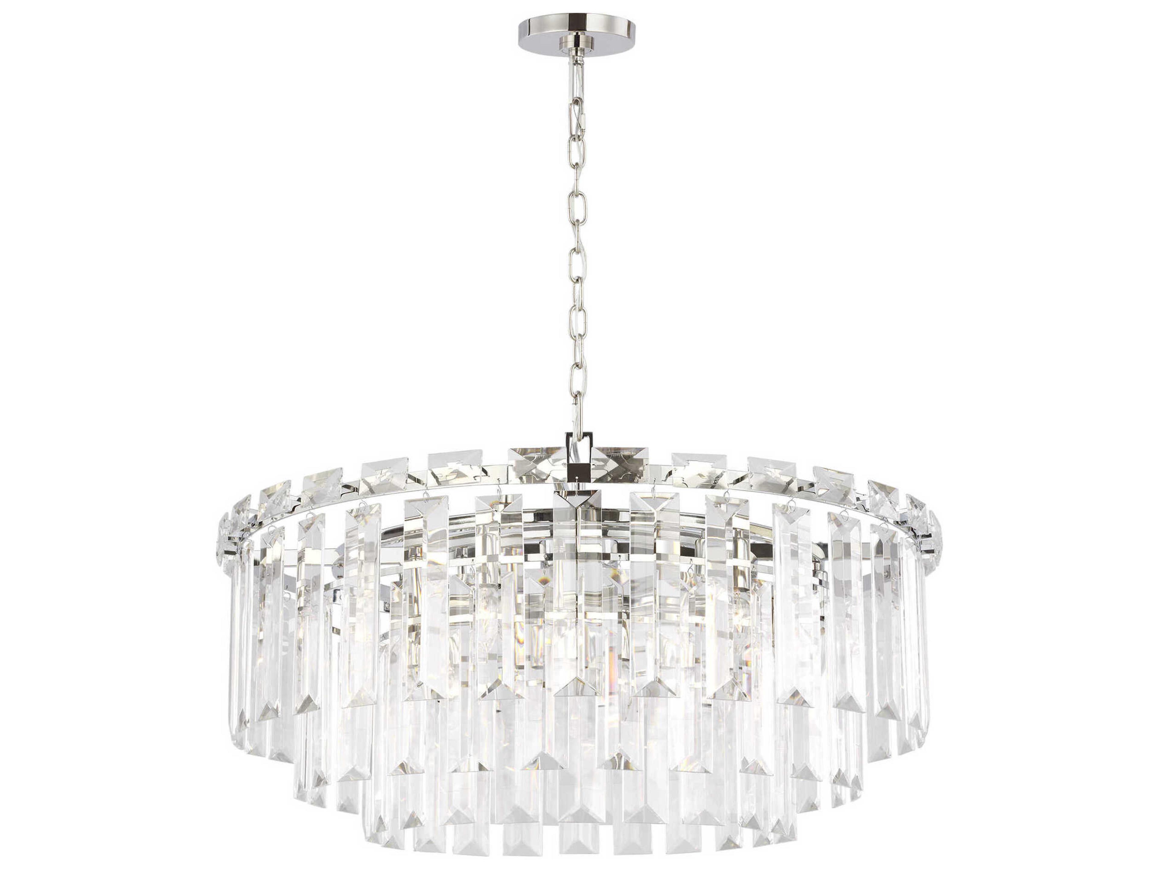 Visual Comfort Studio Arden 16-Light Polished Nickel Tiered Chandelier