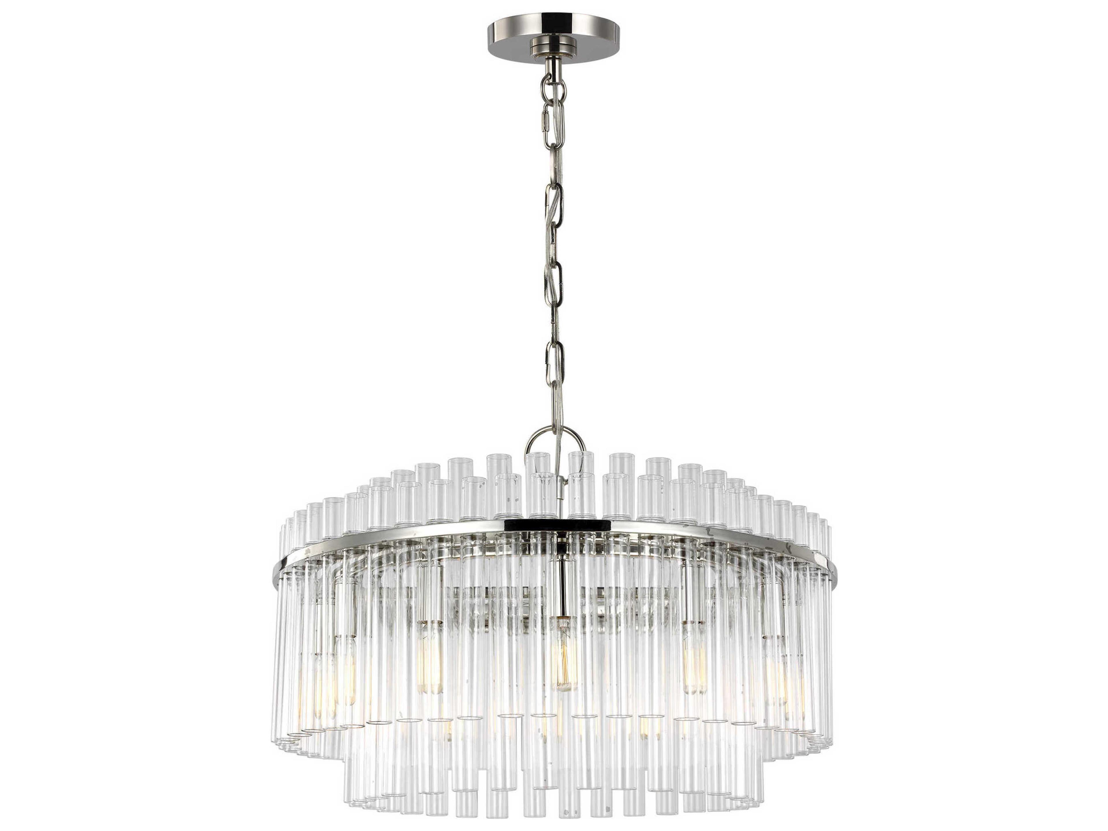 Visual Comfort Studio Beckett 12-Light Polished Nickel Drum Chandelier