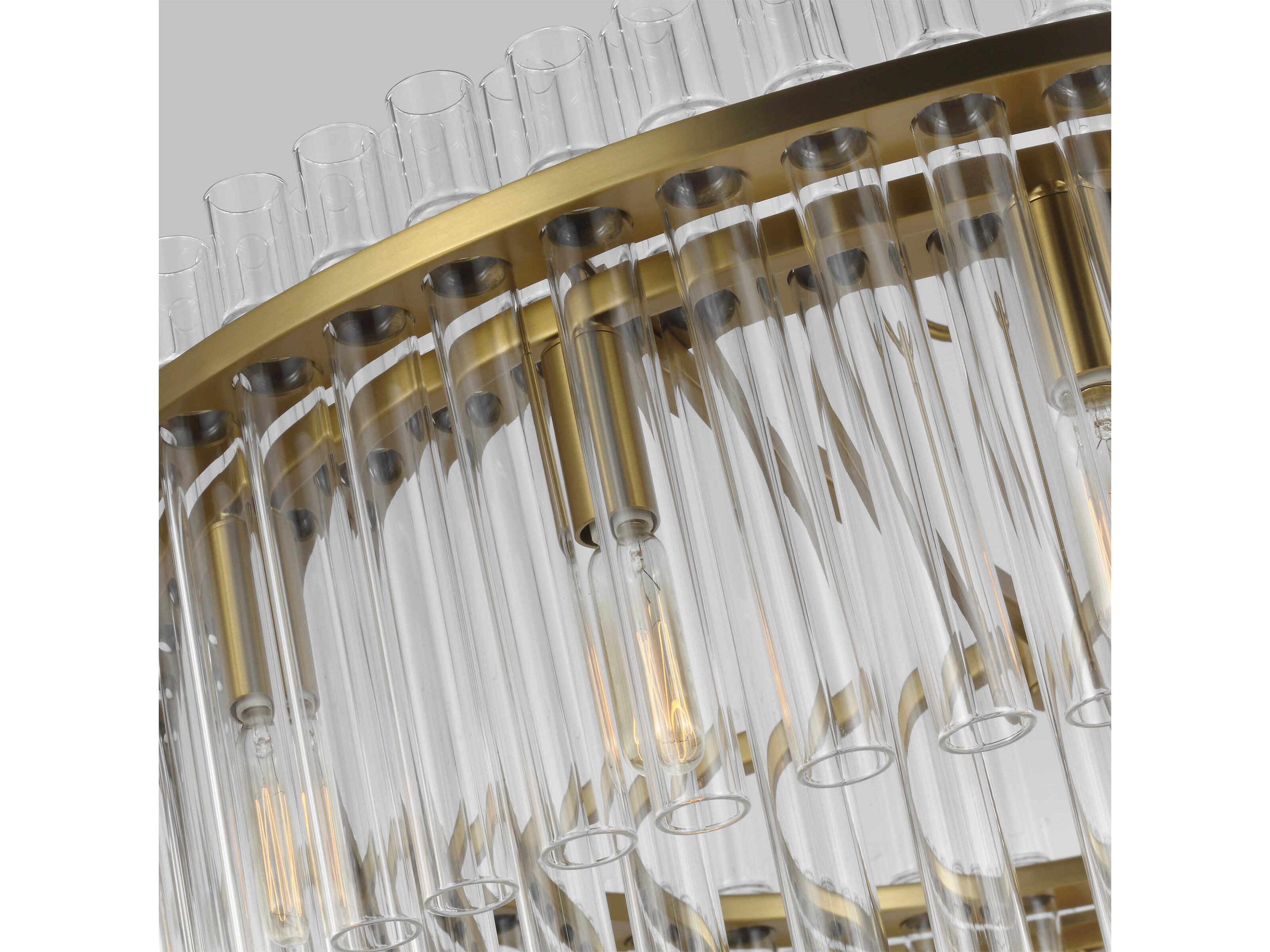 Visual Comfort Studio Beckett 16-Light Burnished Brass Drum Chandelier