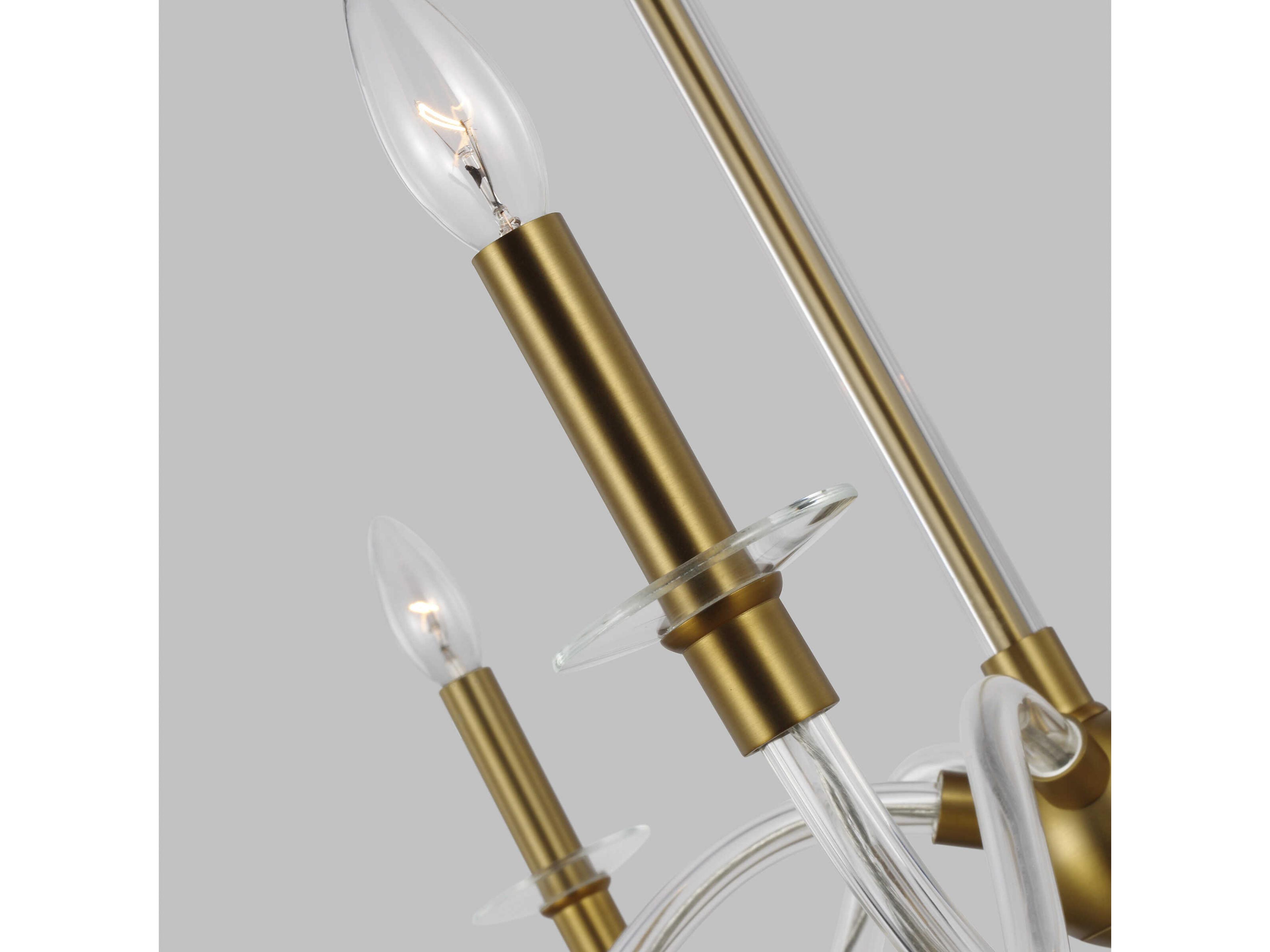 Visual Comfort Studio Hanover 5-Light Burnished Brass Candelabra Chandelier