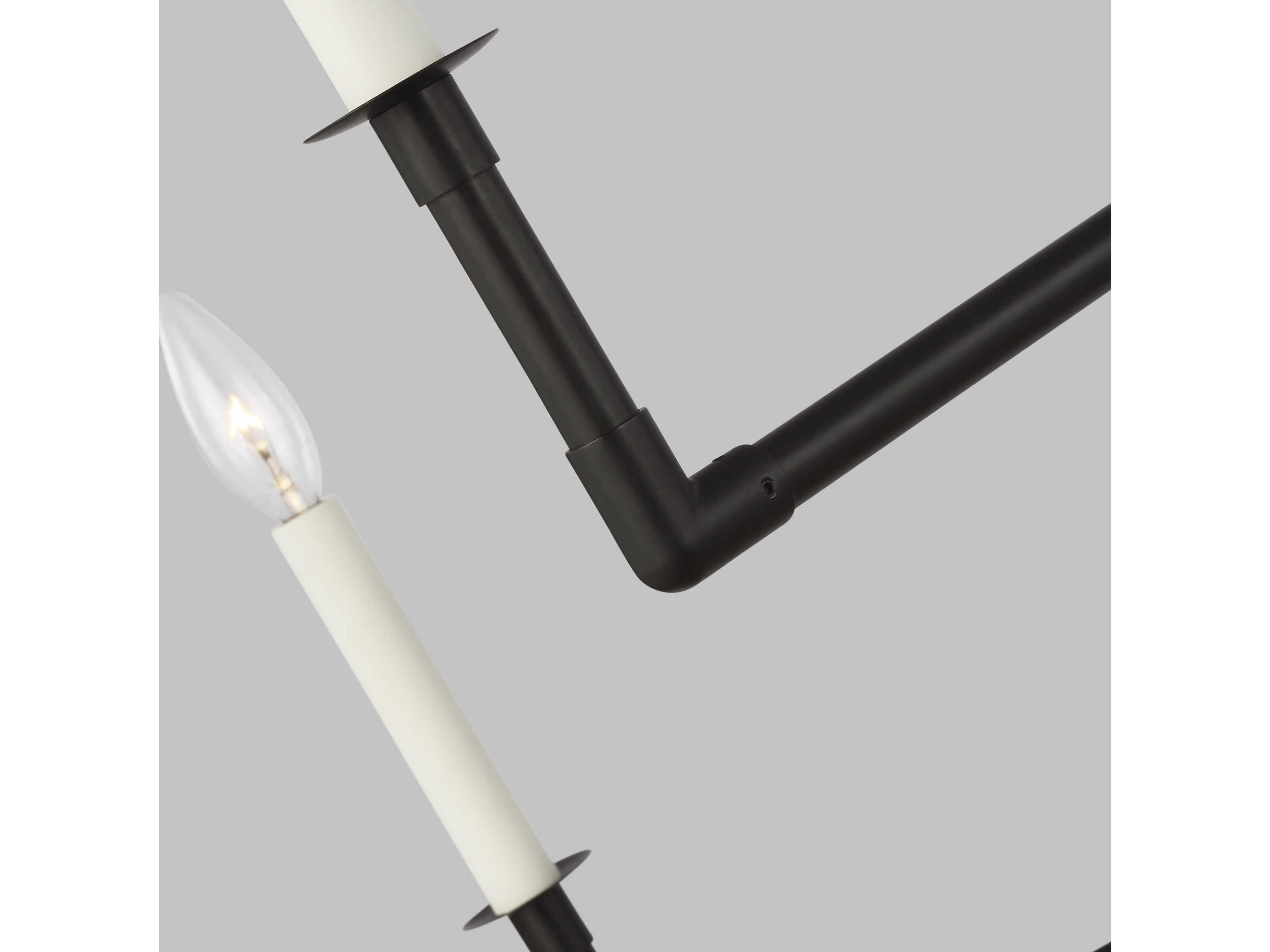 Visual Comfort Studio Bayview 6-Light Aged Iron Black Candelabra Tiered Chandelier