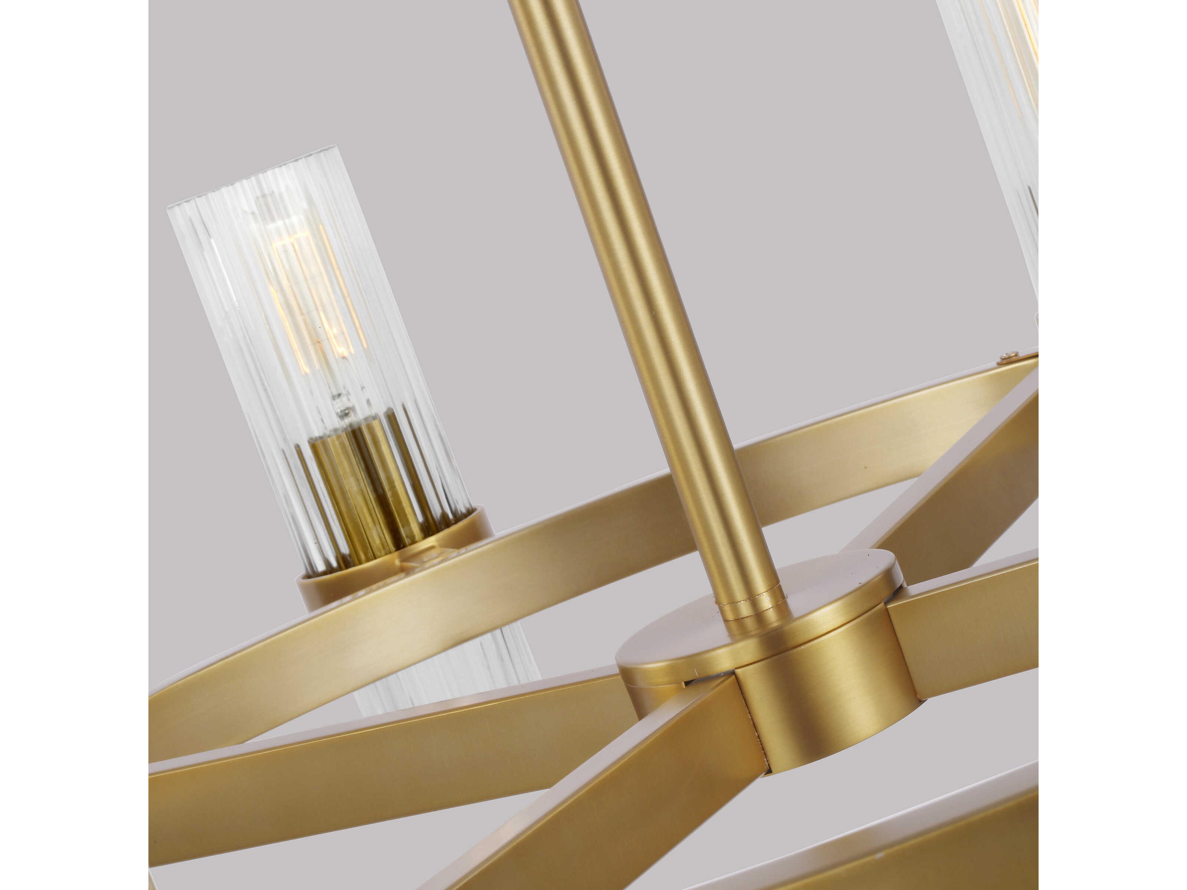 Visual Comfort Studio Geneva 8-Light Burnished Brass Cylinder Chandelier