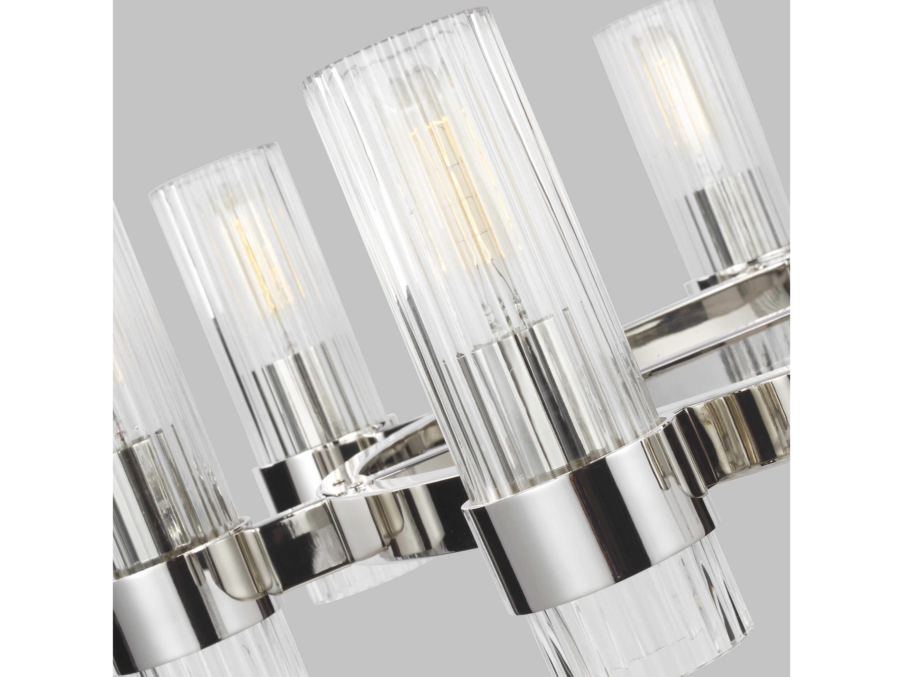 Visual Comfort Studio Geneva 8-Light Polished Nickel Cylinder Chandelier