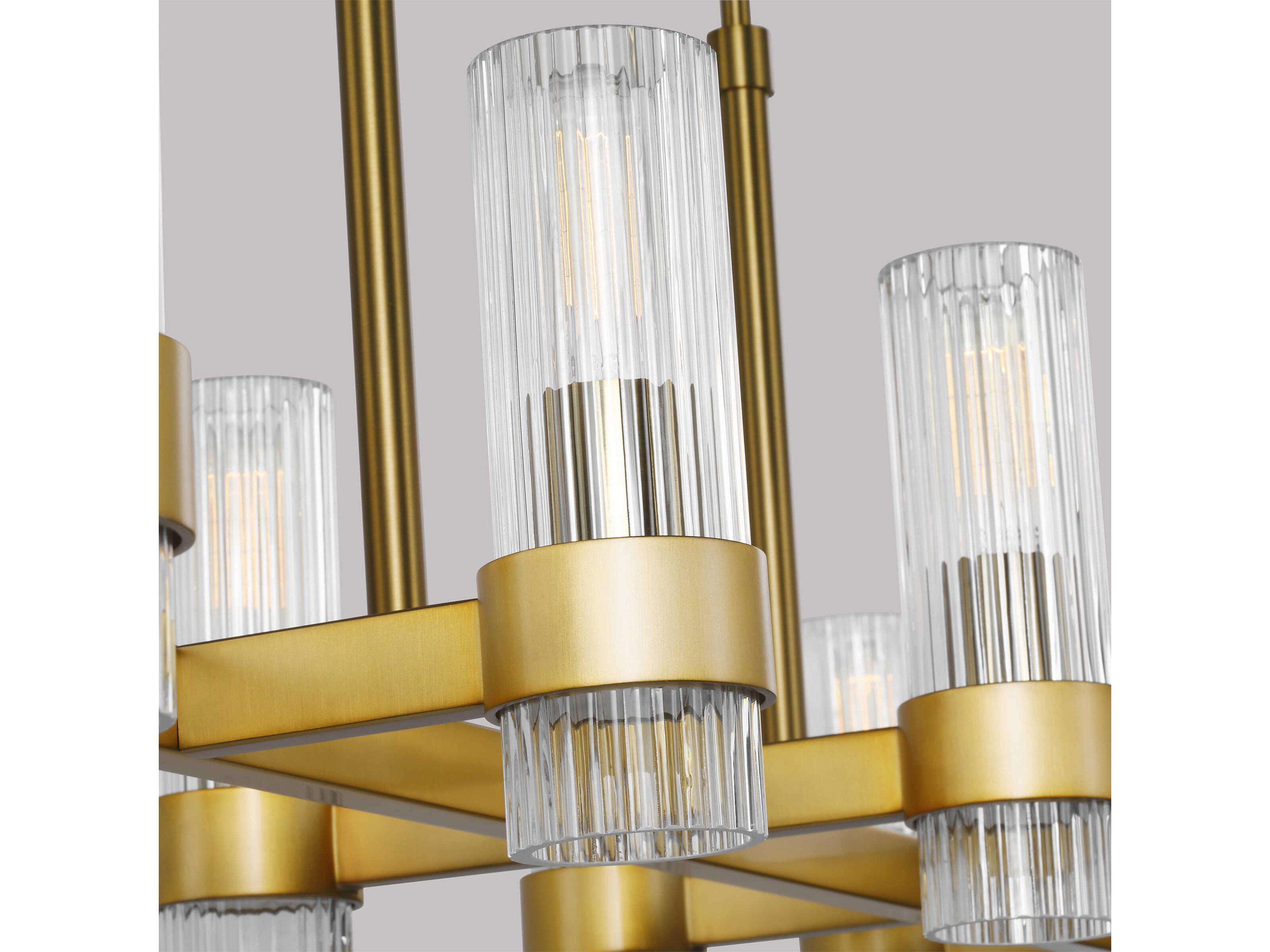 Visual Comfort Studio Geneva 10-Light Burnished Brass Cylinder Island Pendant