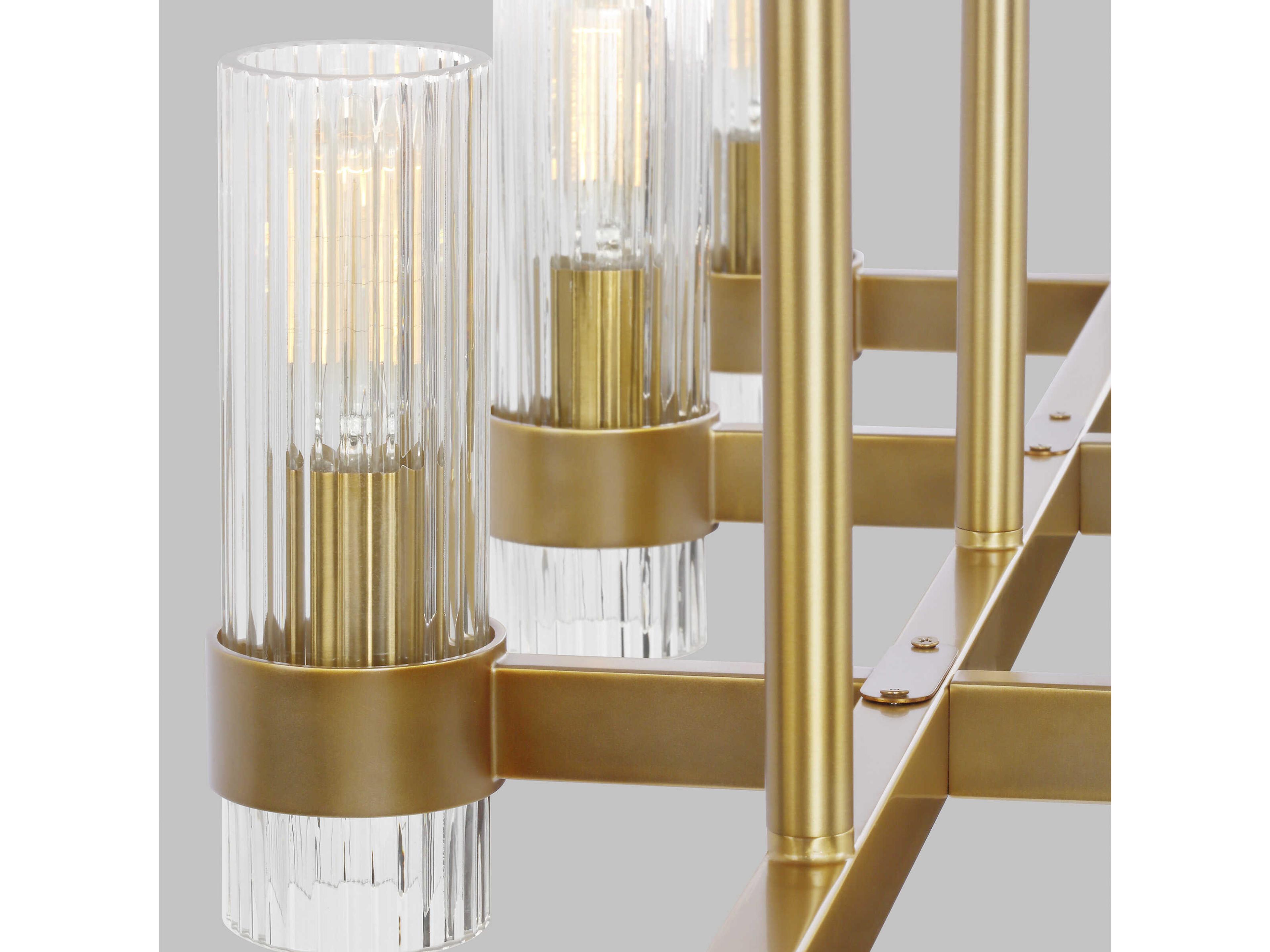 Visual Comfort Studio Geneva 10-Light Burnished Brass Cylinder Island Pendant