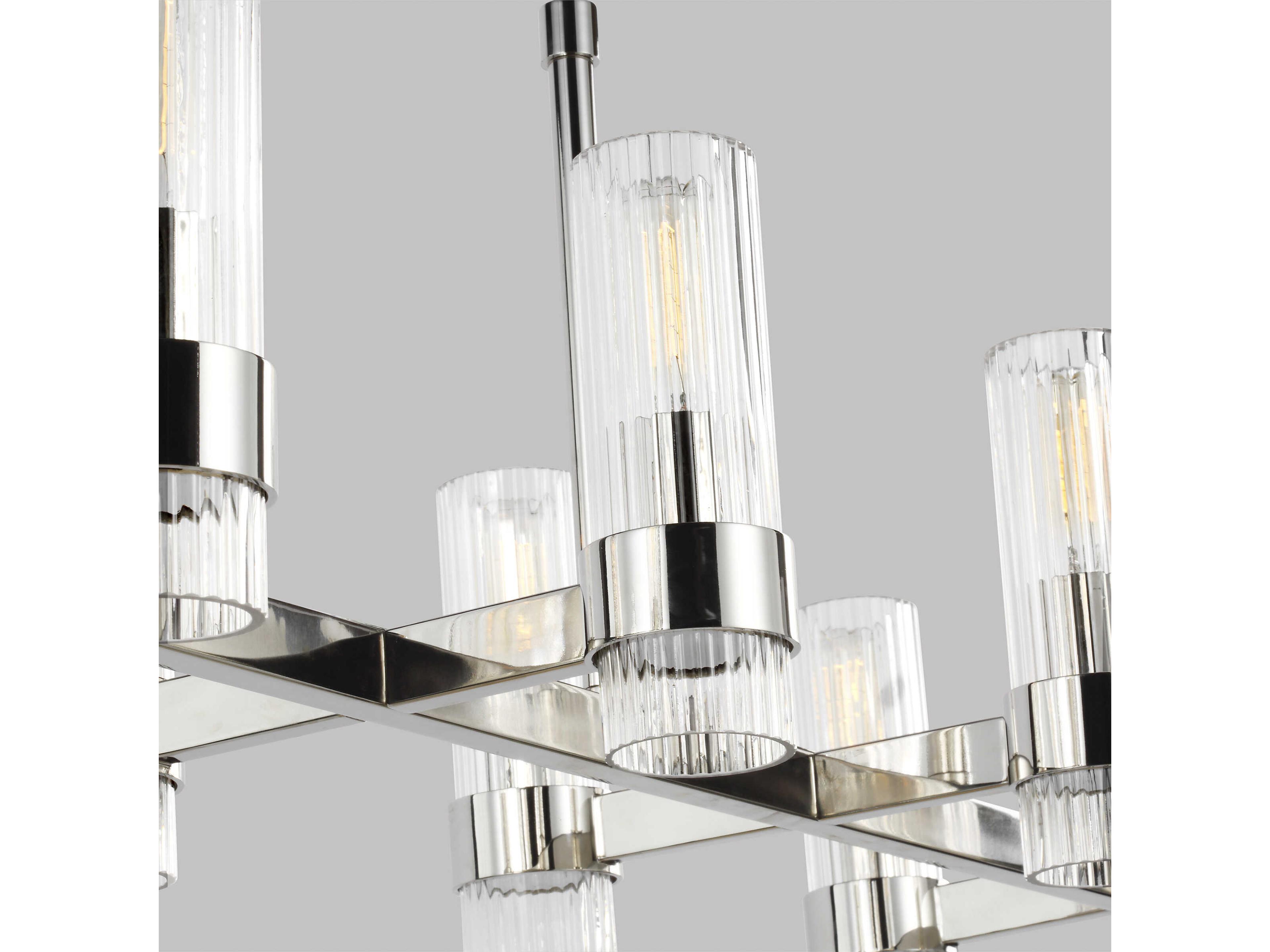 Visual Comfort Studio Geneva 10-Light Polished Nickel Cylinder Island Pendant