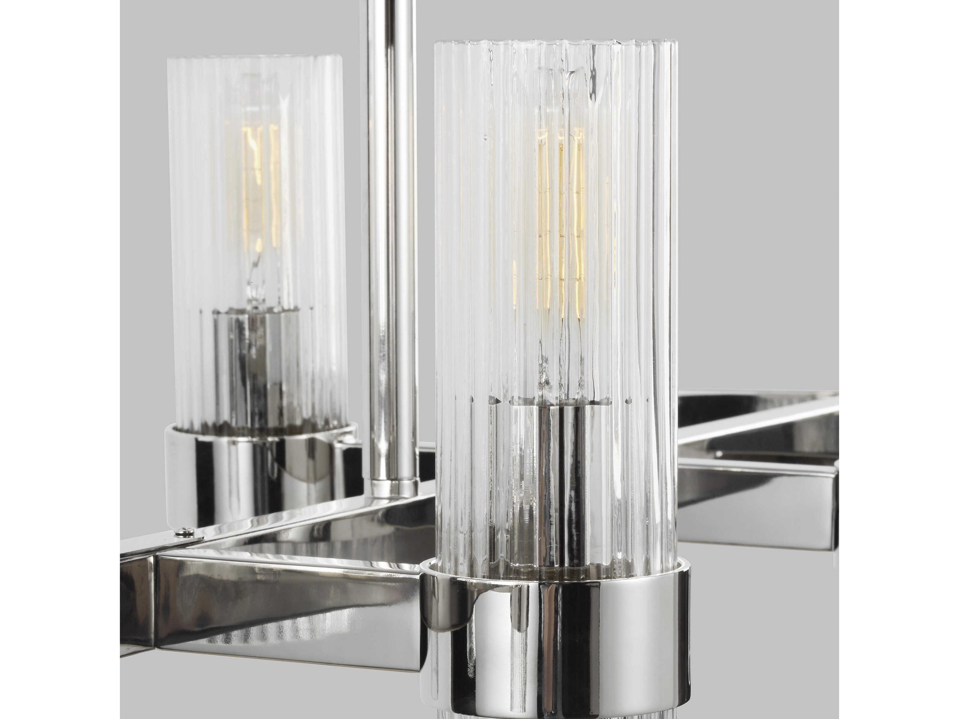 Visual Comfort Studio Geneva 10-Light Polished Nickel Cylinder Island Pendant