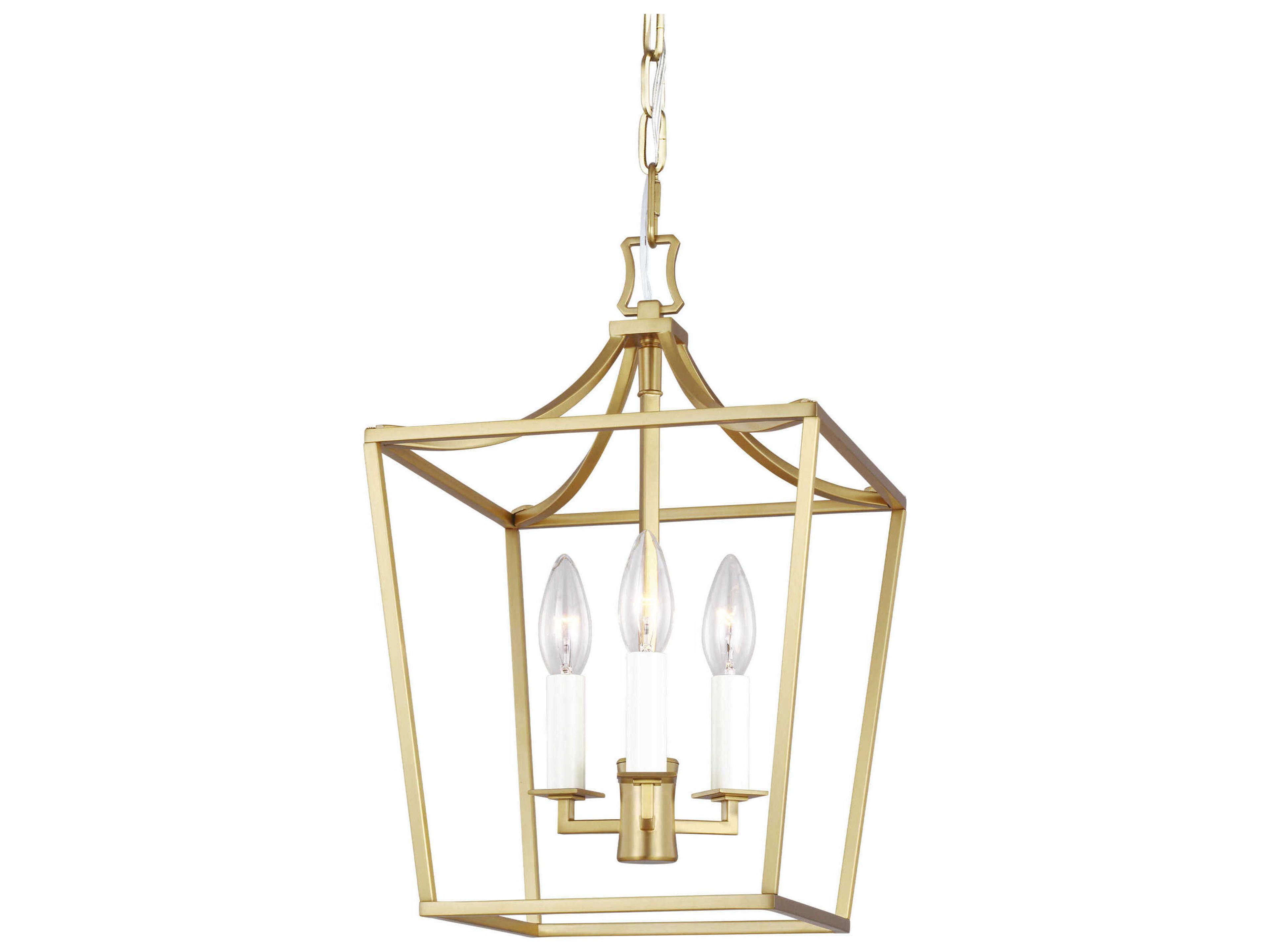 Visual Comfort Studio Southold 3-Light Burnished Brass Lantern Chandelier