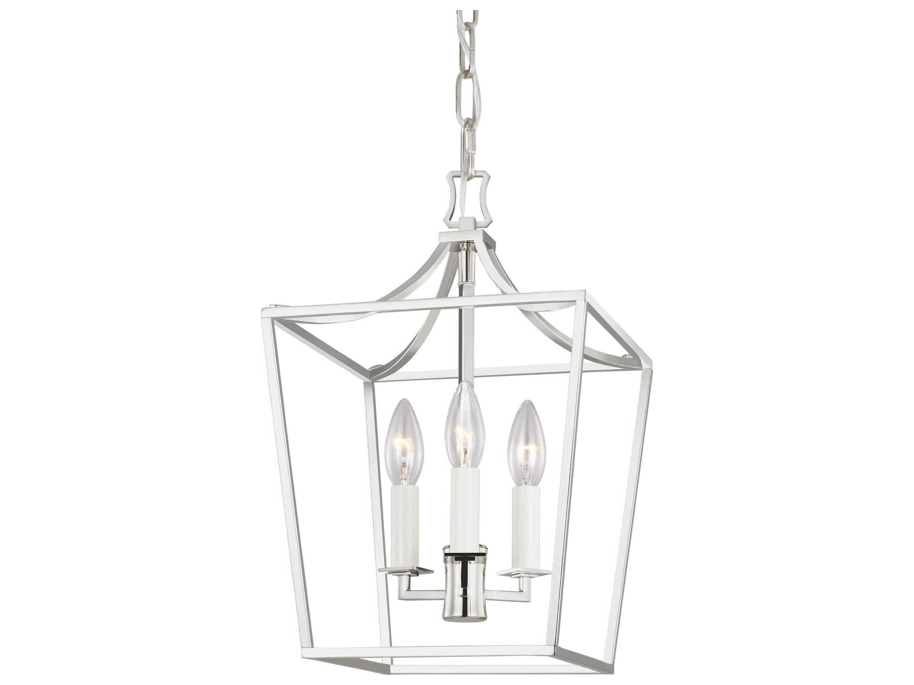 Visual Comfort Studio Southold 3-Light Polished Nickel Lantern Chandelier