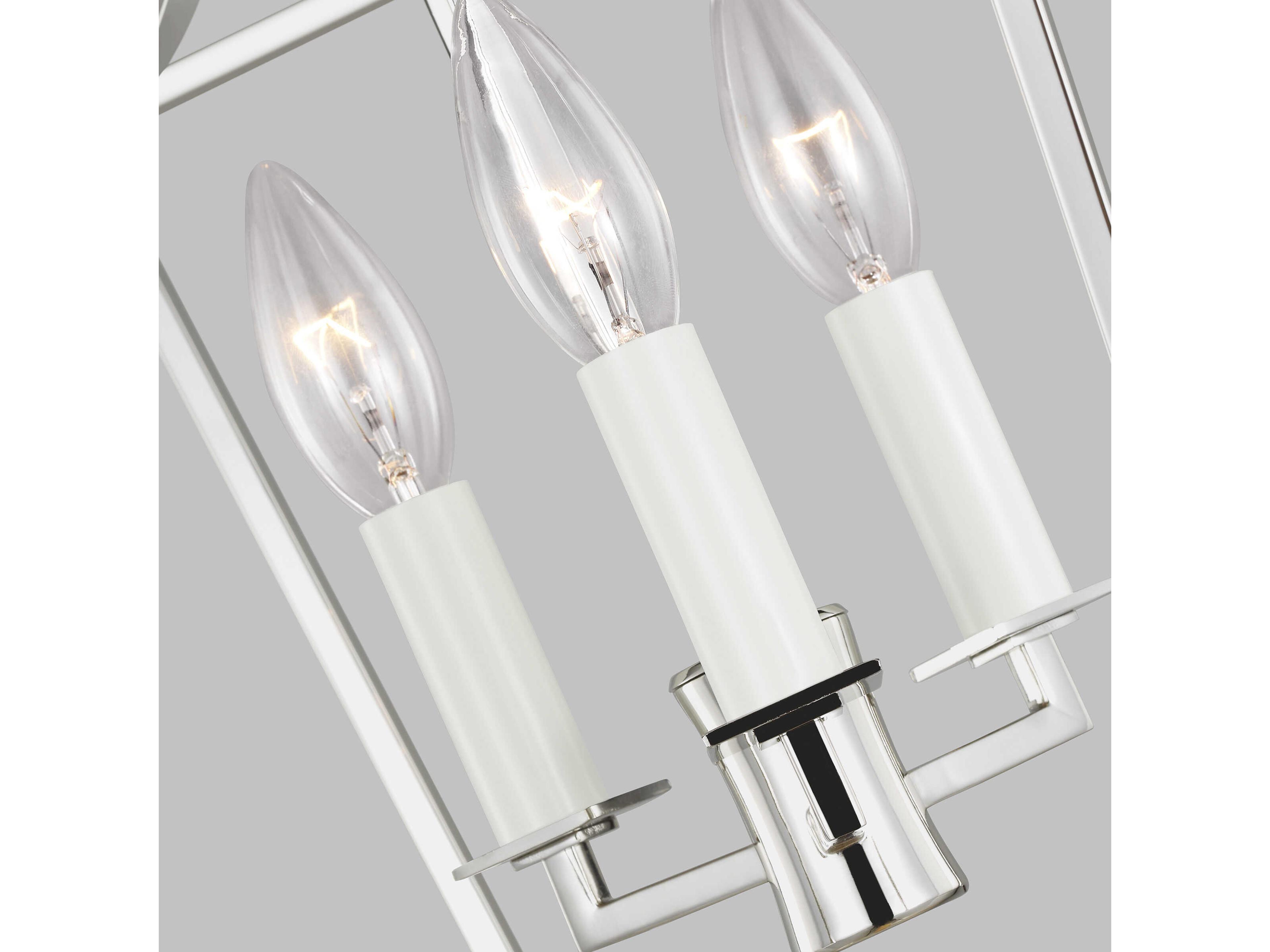 Visual Comfort Studio Southold 3-Light Polished Nickel Lantern Chandelier