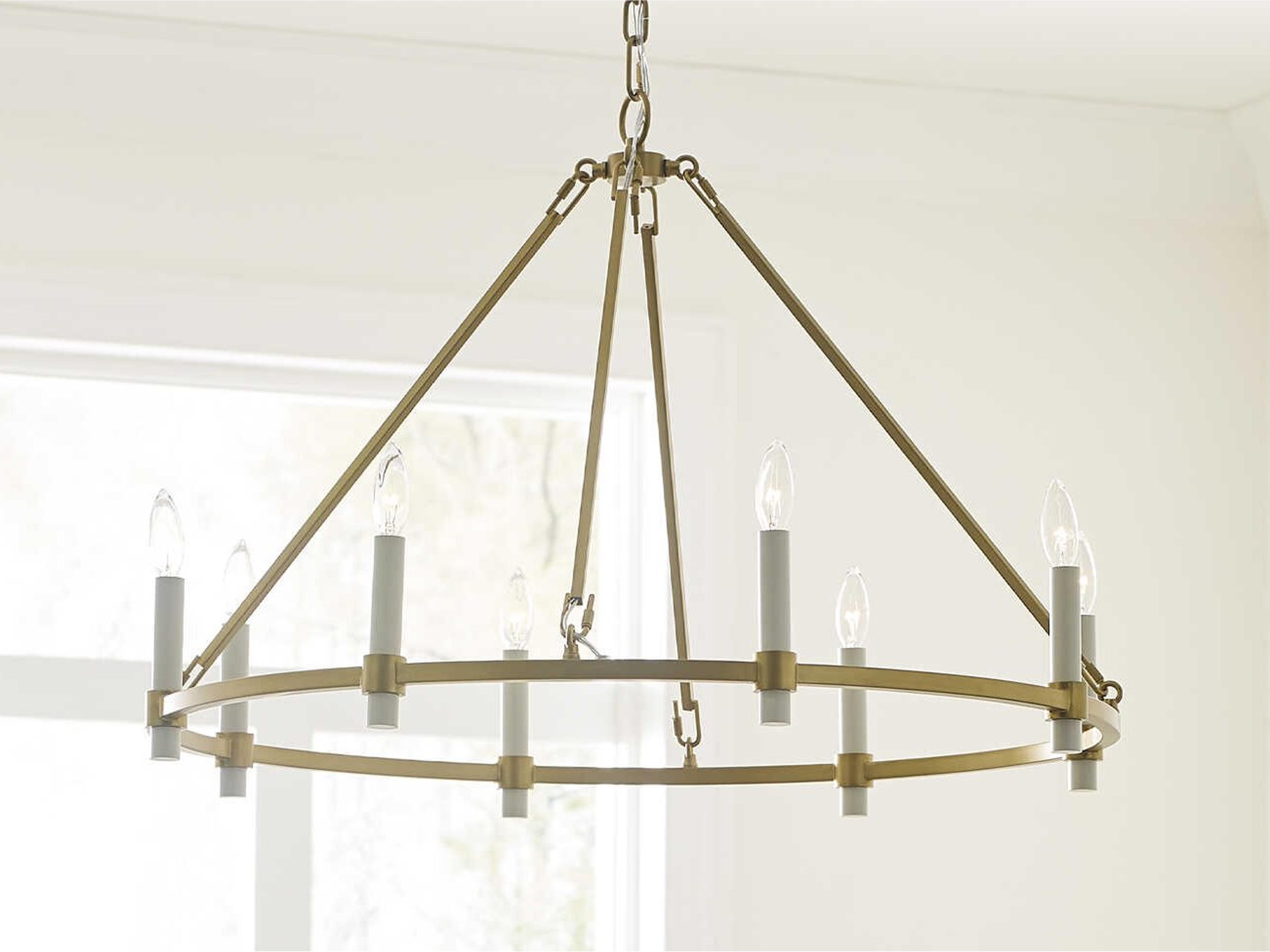 Visual Comfort Studio Marston 8-Light Burnished Brass Chandelier