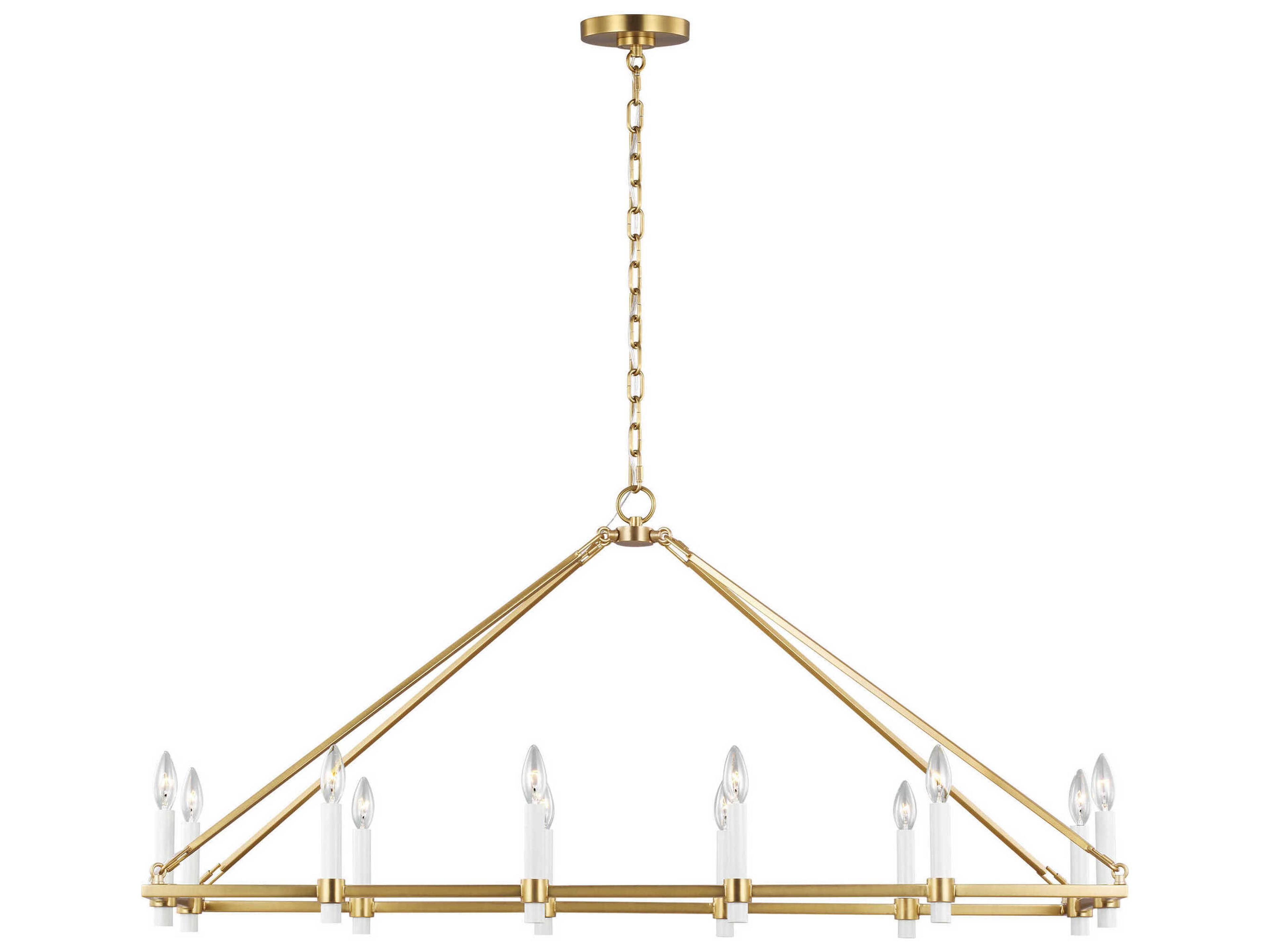Marston 12 Light Linear Chandelier Burnished Brass