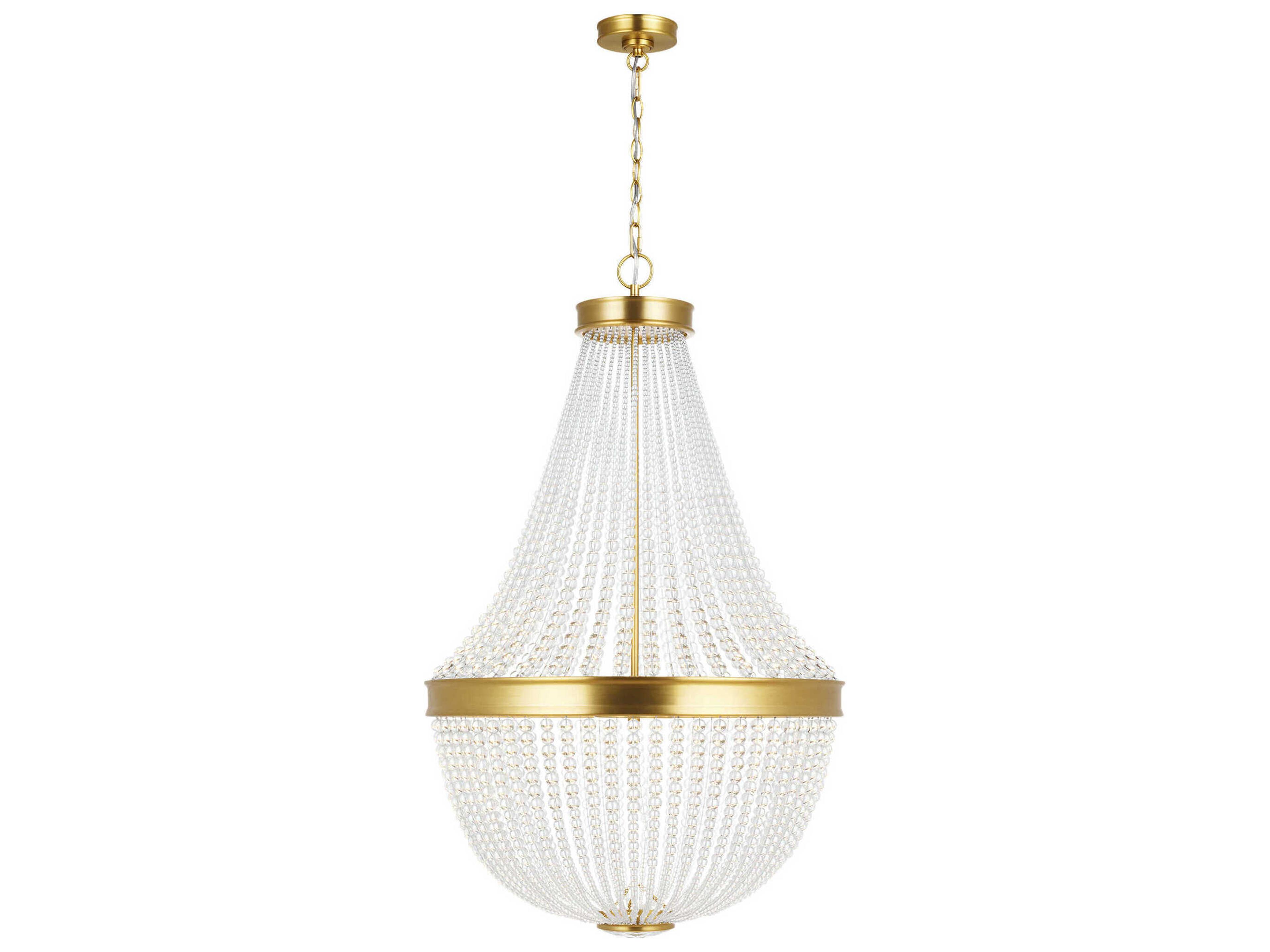 Summerhill 12 Light Burnished Brass Crystal Chandelier