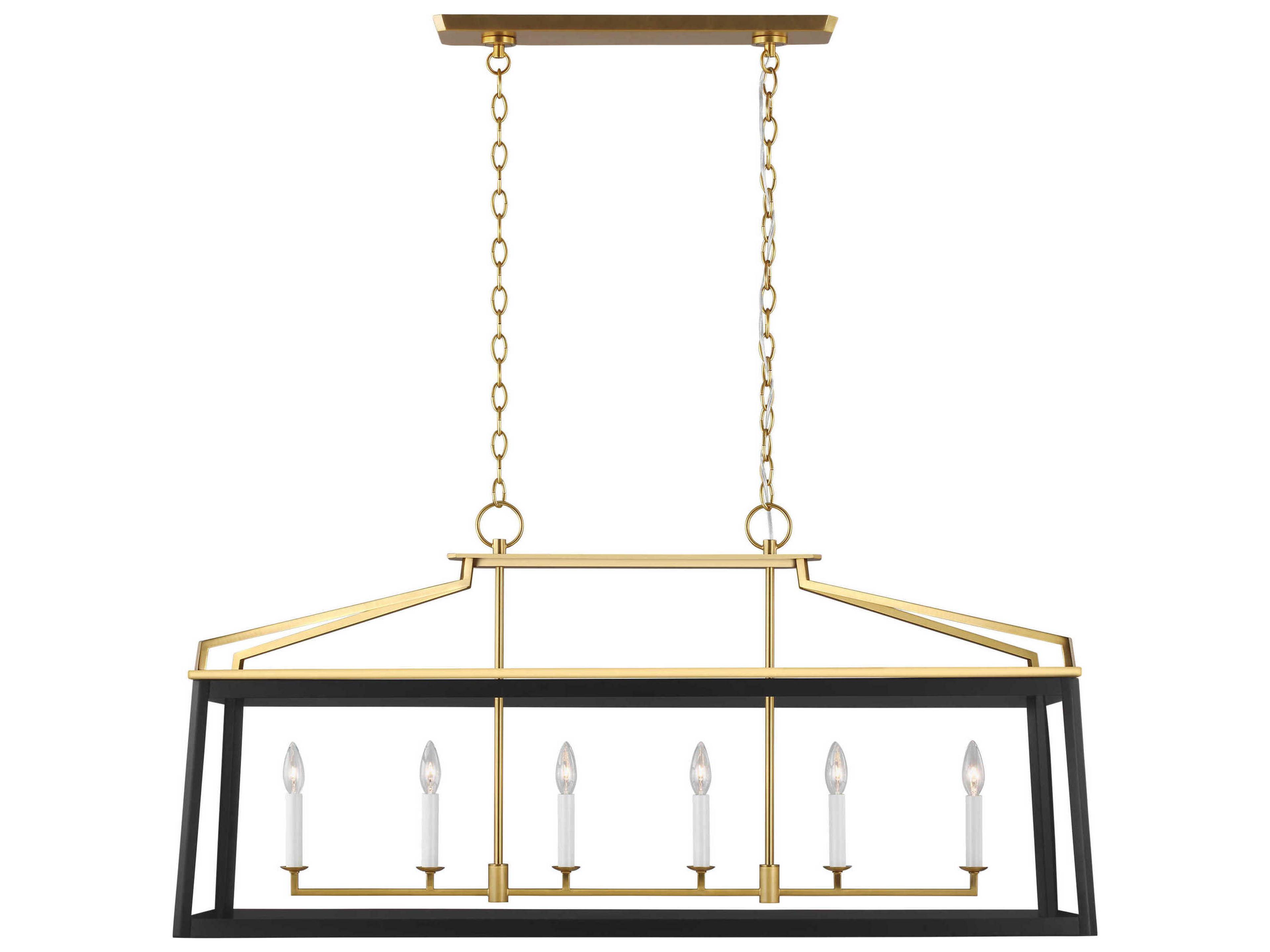 Carlow 6-Light Linear Chandelier Midnight Black Burnished Brass
