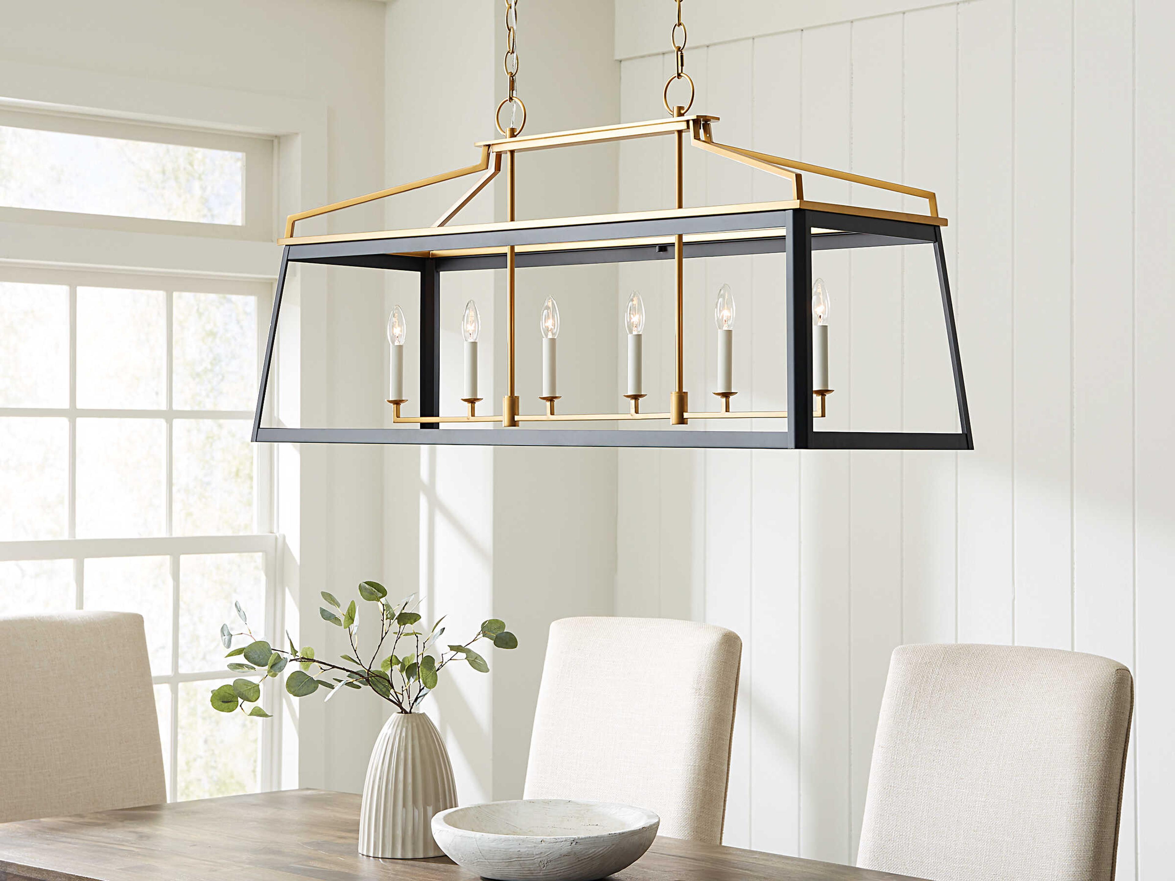 Visual Comfort Studio Carlow 6-Light Midnight Black Lantern Island Pendant