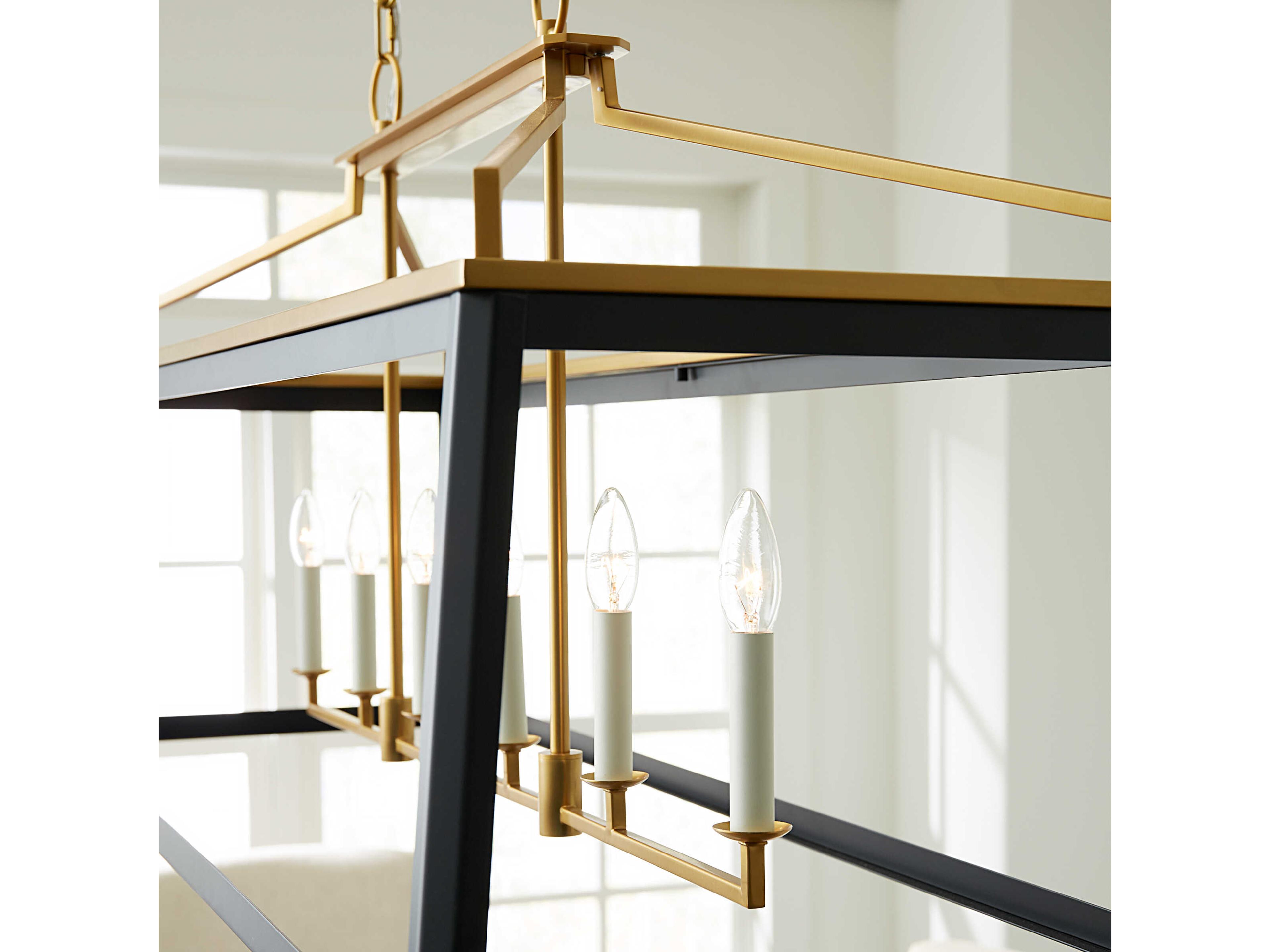 Visual Comfort Studio Carlow 6-Light Midnight Black Lantern Island Pendant