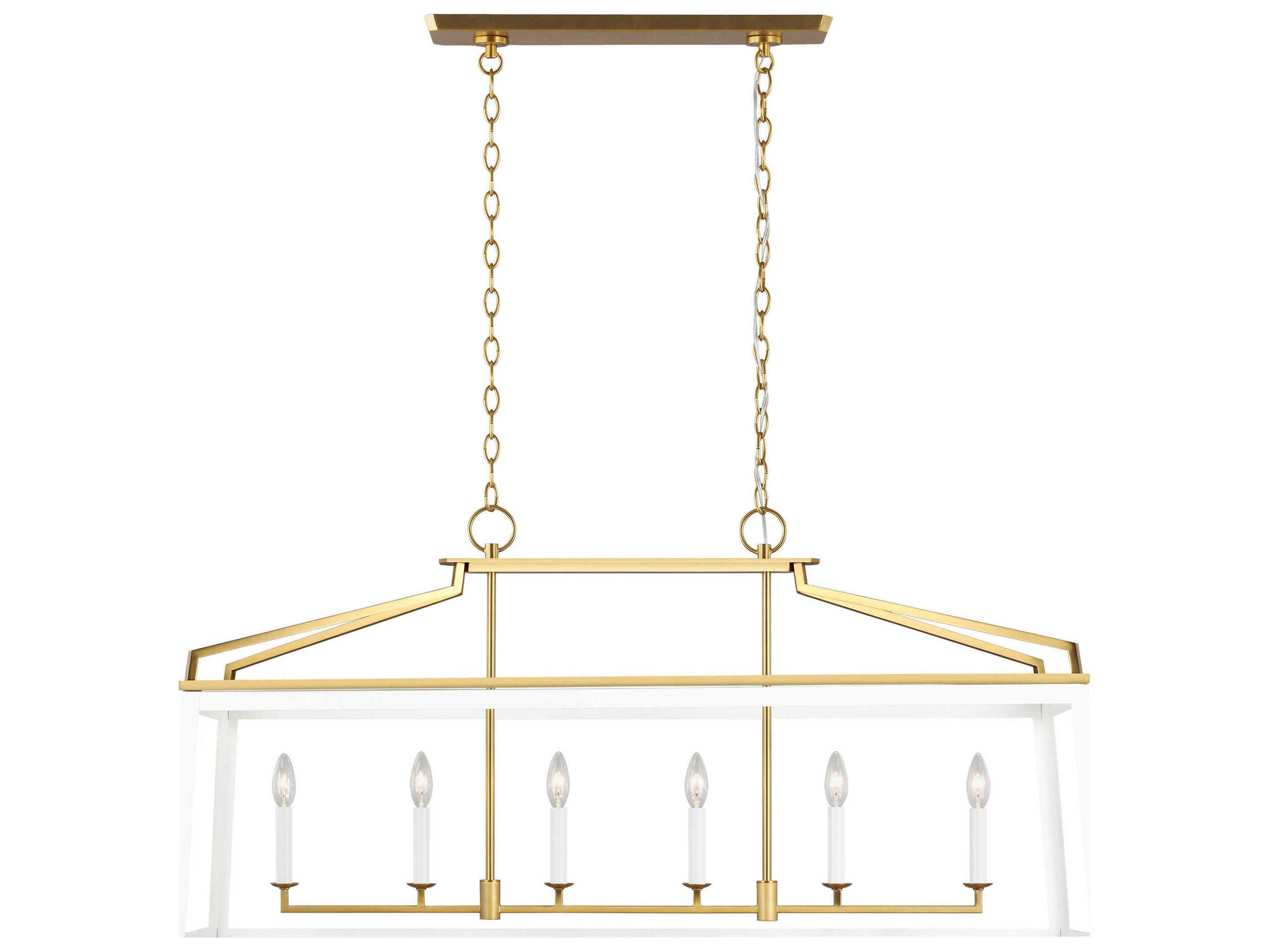 Linear Chandelier Carlow Matte White Brass