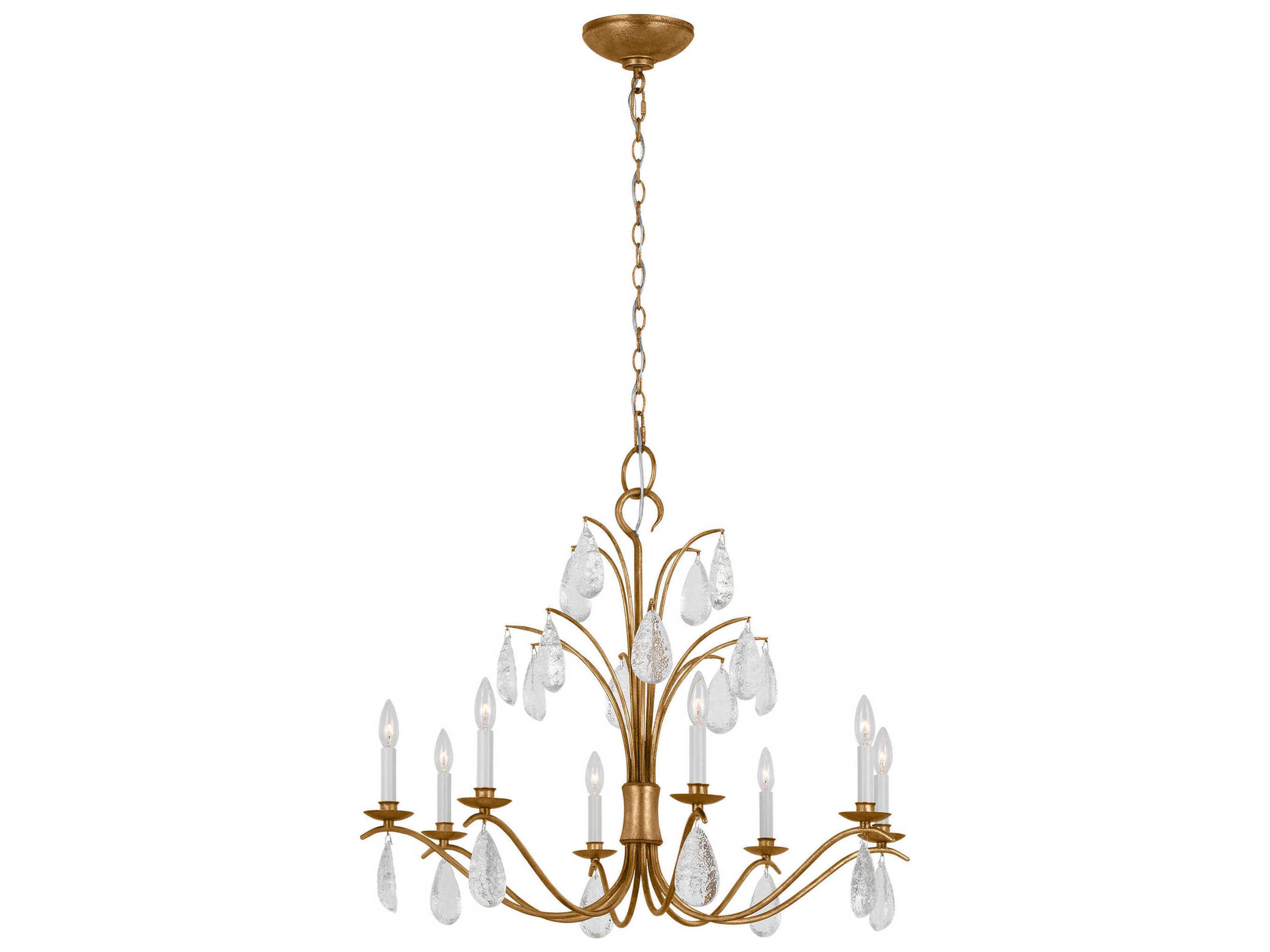 Visual Comfort Studio Shannon 8-Light Antique Gild Gold Traditional Candelabra Chandelier