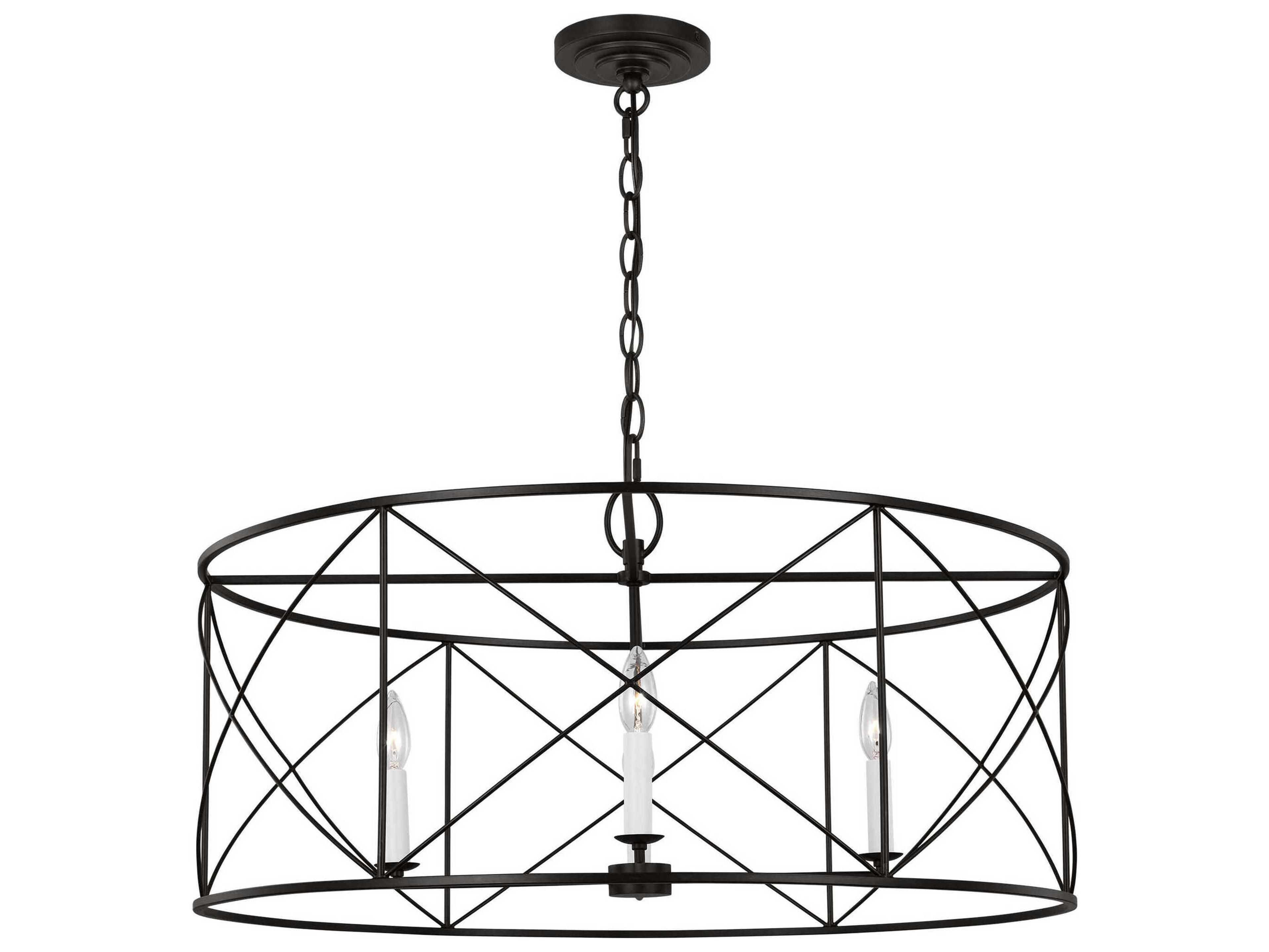 Visual Comfort Studio Beatrix 4-Light Aged Iron Black Candelabra Chandelier