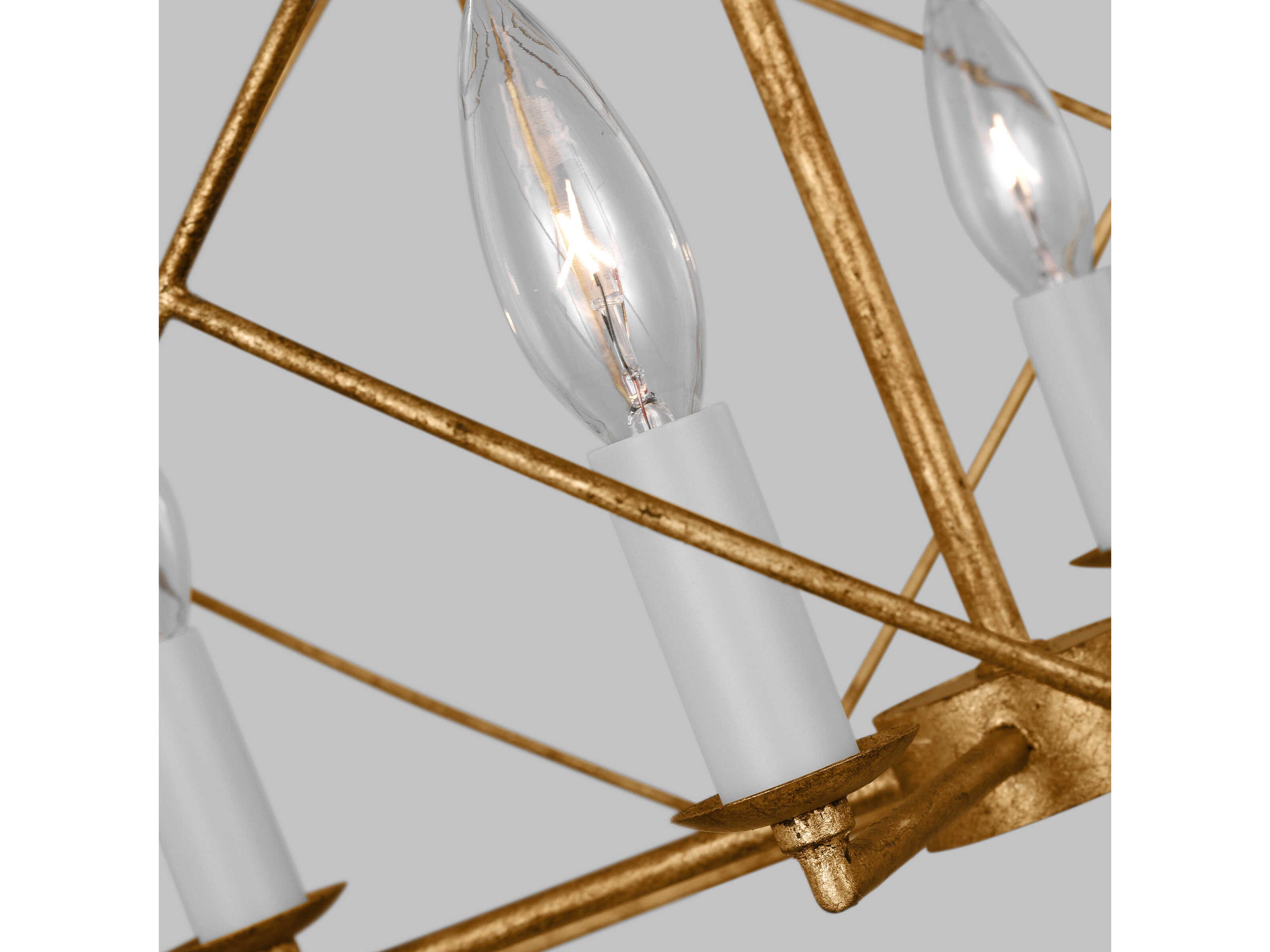 Visual Comfort Studio Beatrix 4-Light Antique Gild Gold Candelabra Chandelier