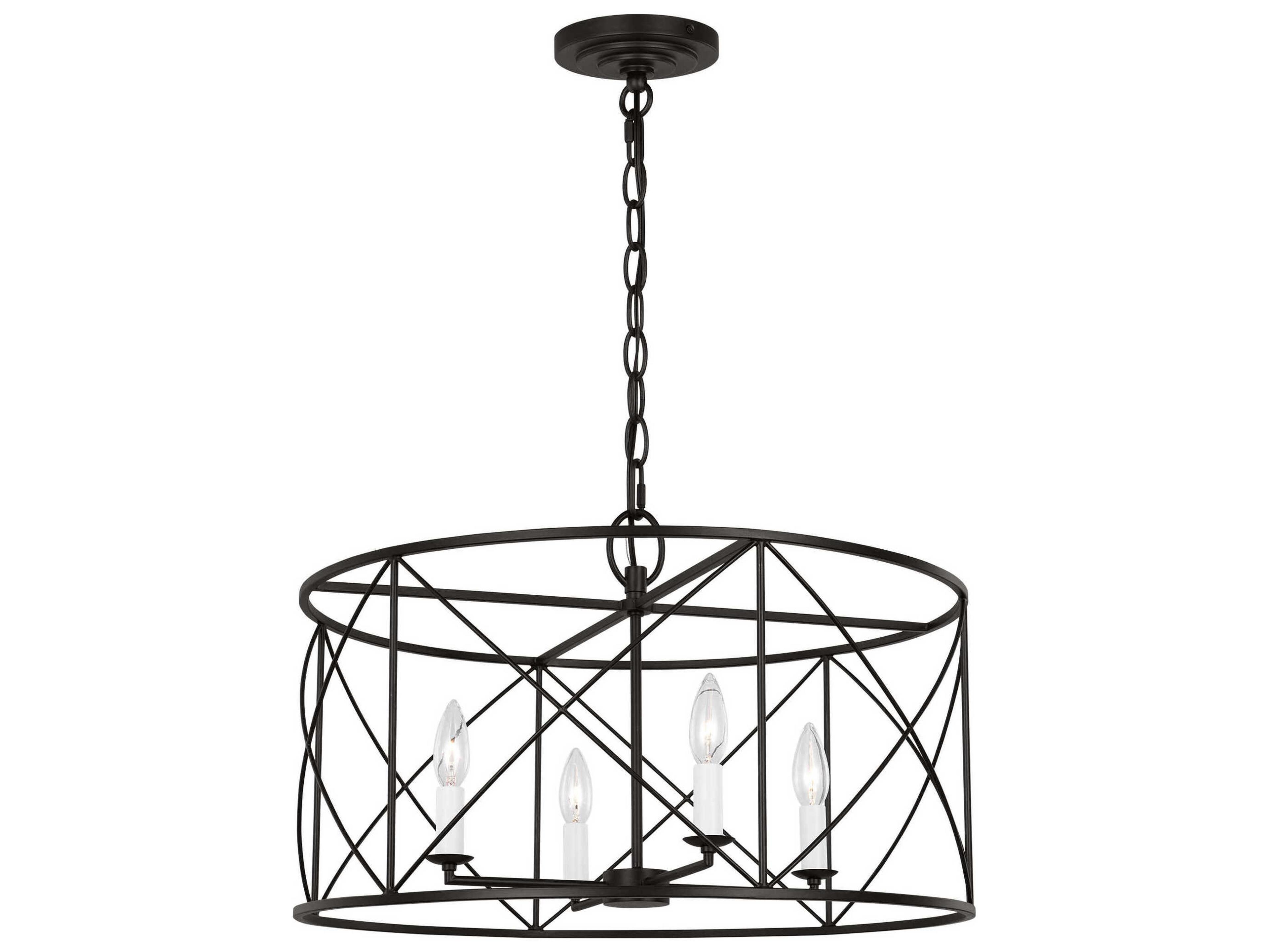 Visual Comfort Studio Beatrix 4-Light Aged Iron Black Candelabra Chandelier