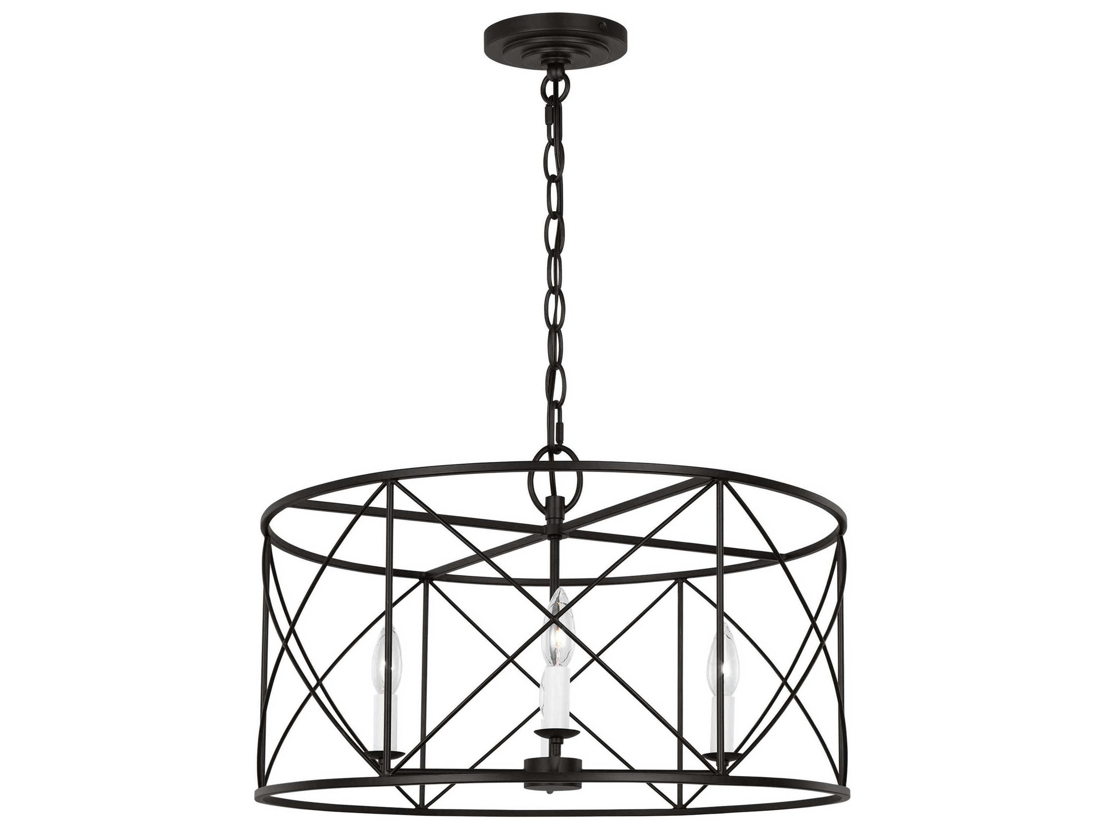 Visual Comfort Studio Beatrix 4-Light Aged Iron Black Candelabra Chandelier