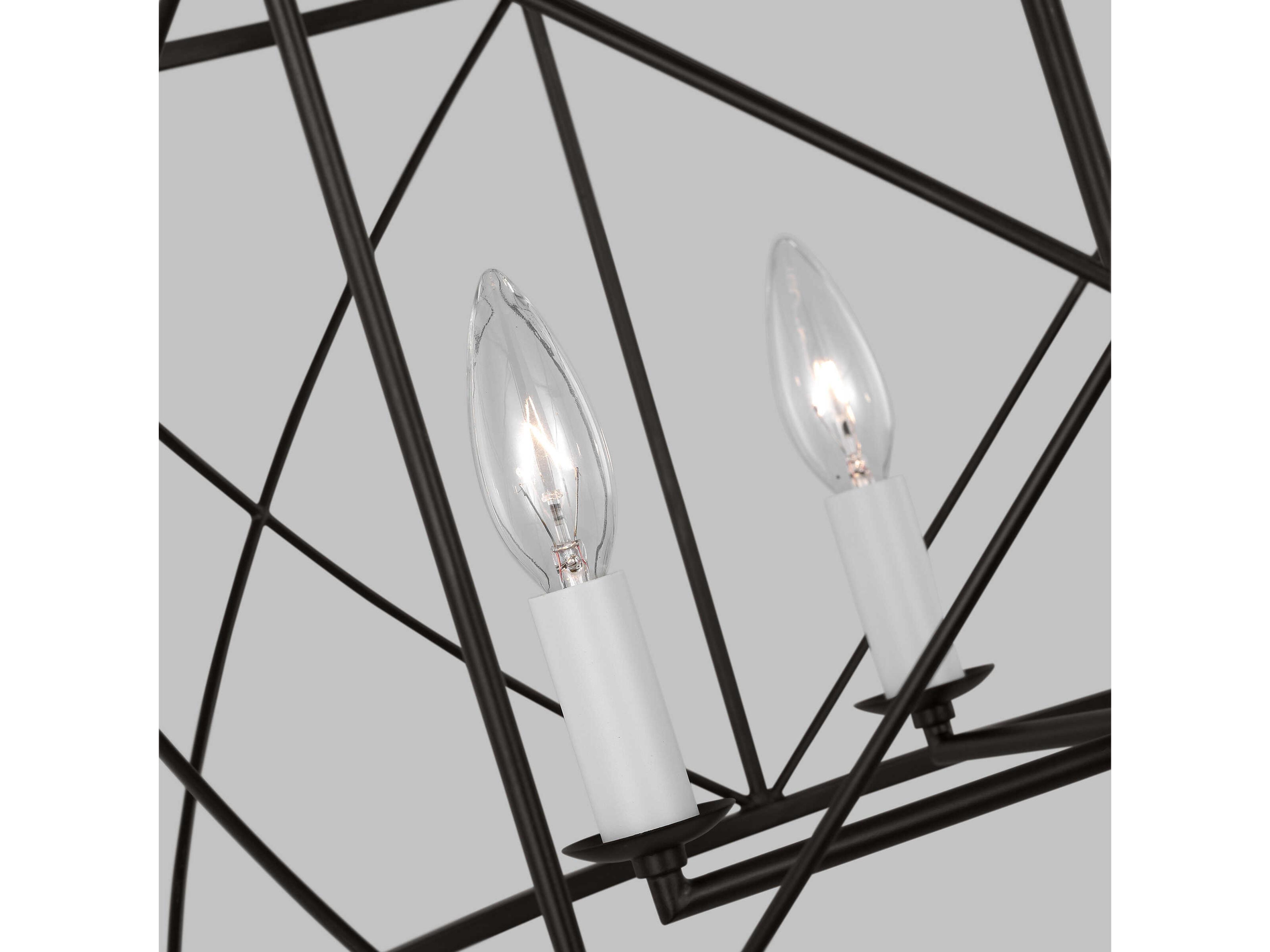 Visual Comfort Studio Beatrix 4-Light Aged Iron Black Candelabra Chandelier