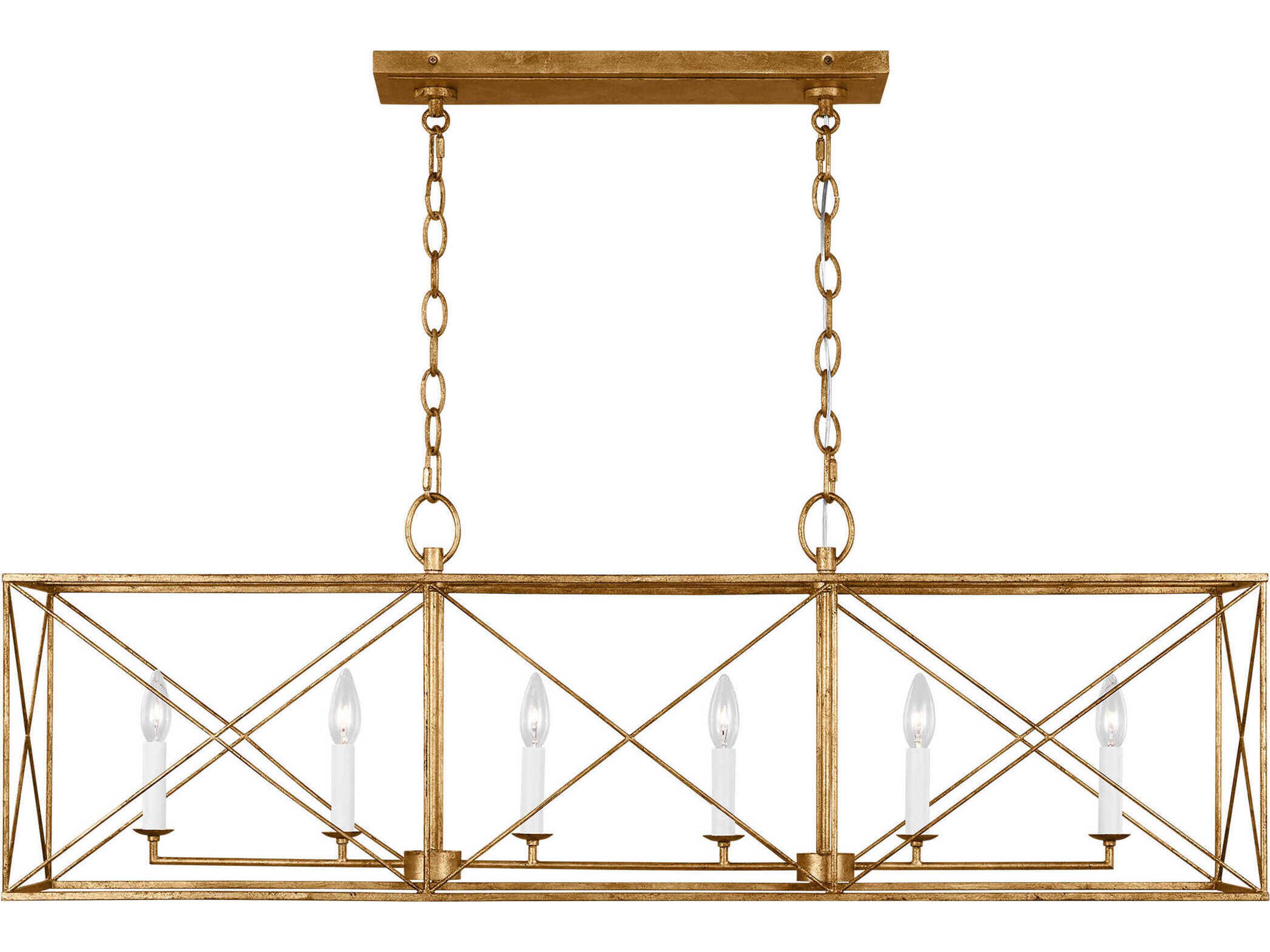 Visual Comfort Studio Beatrix 6-Light Antique Gild Gold Island Pendant