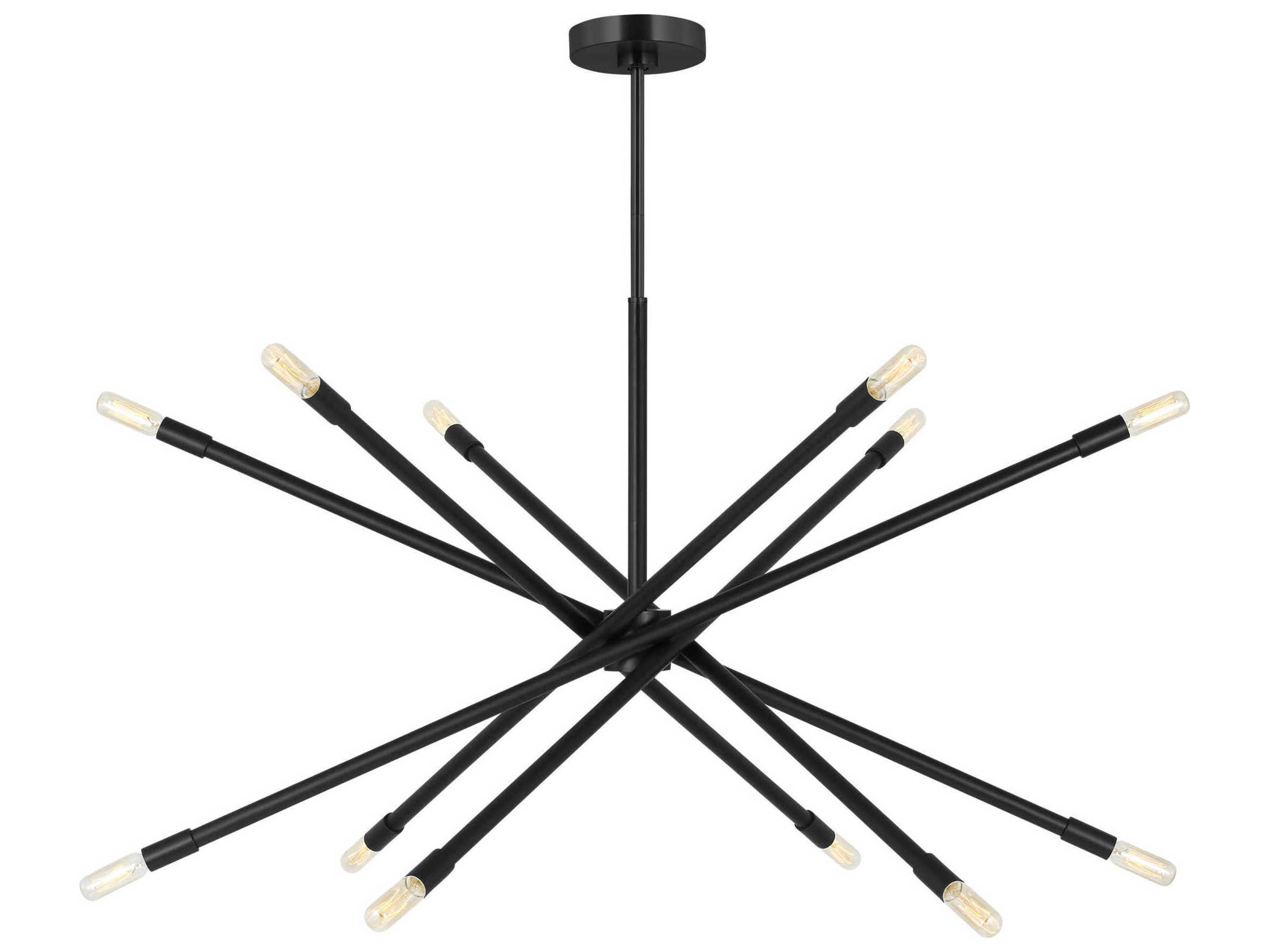 Sputnik Chandelier Eastyn 12 Light Midnight Black