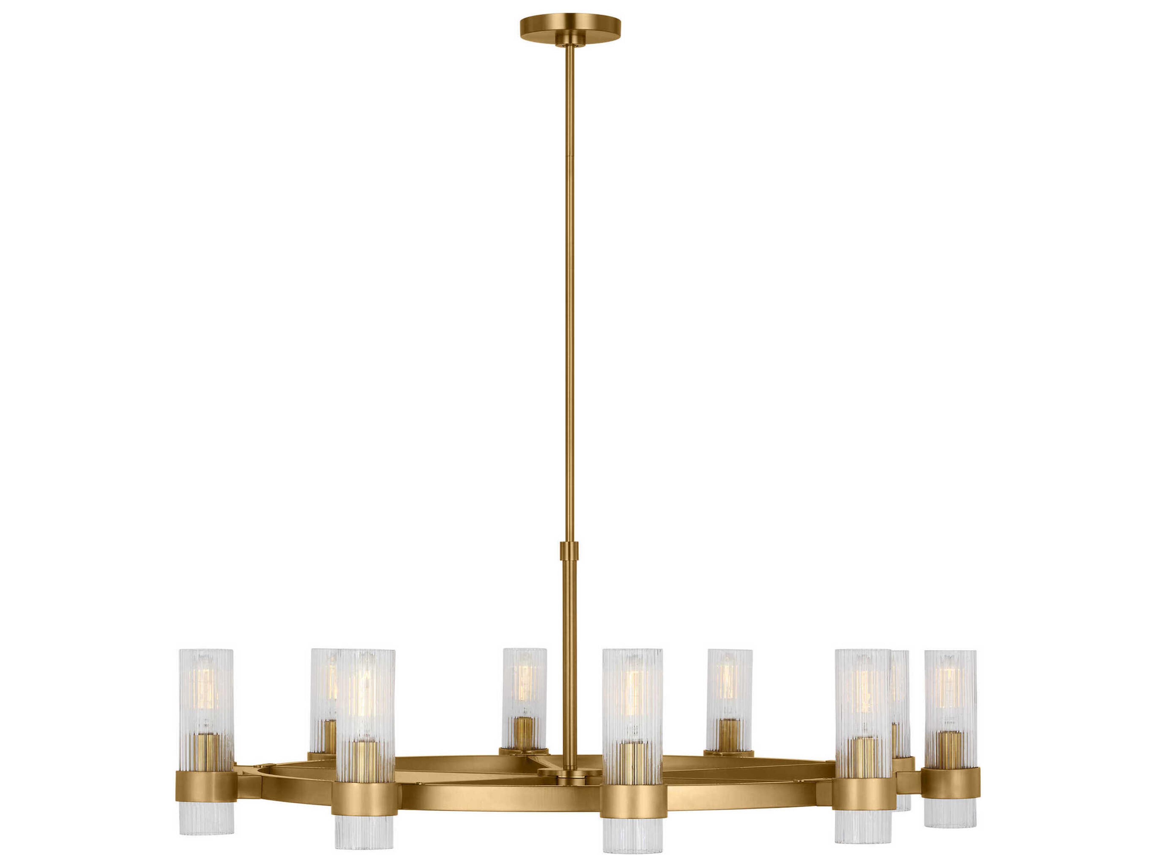Visual Comfort Studio Geneva 8-Light Burnished Brass Cylinder Chandelier