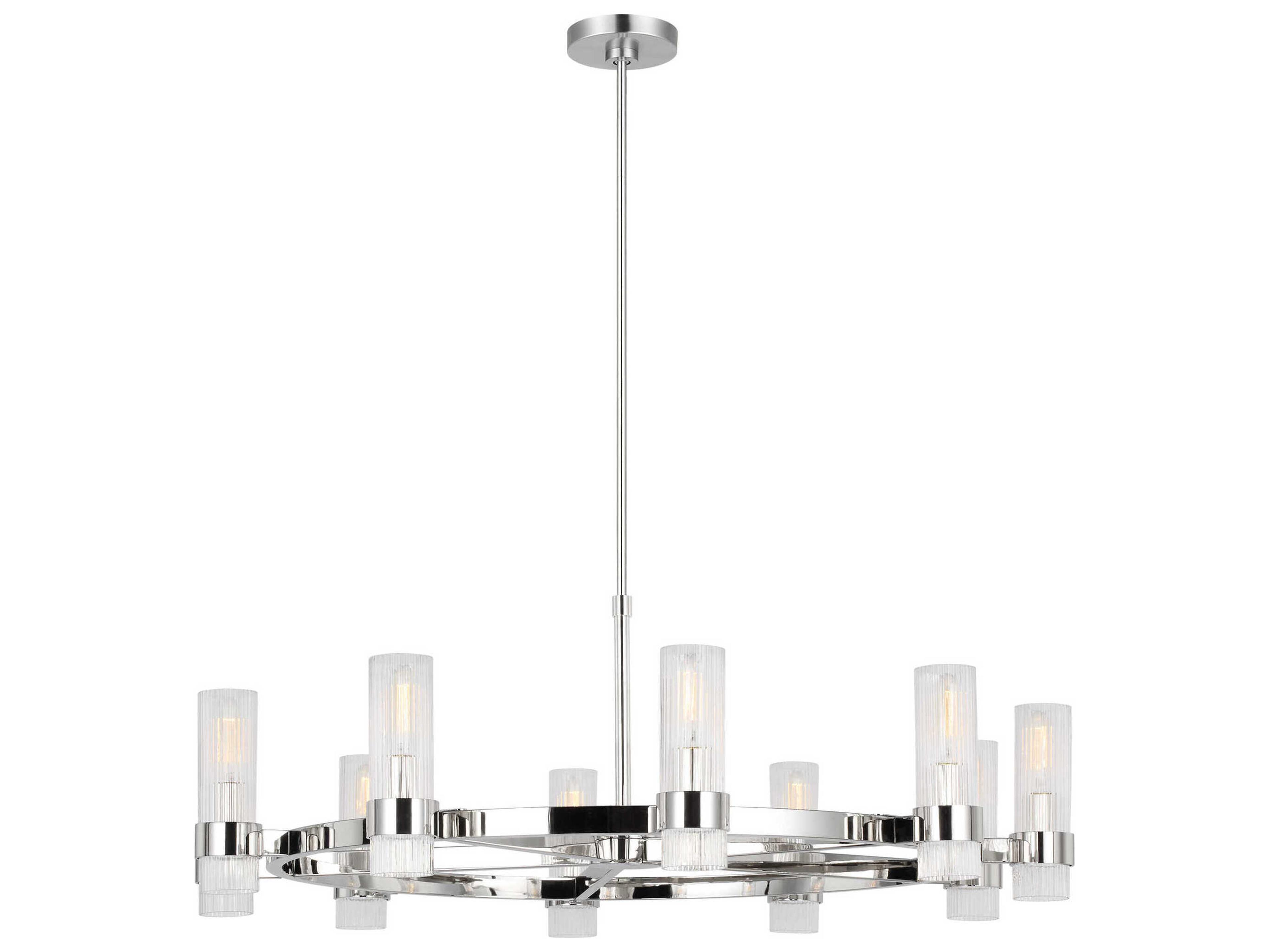 Large Chandelier Geneva 8 Light Polished Nickel